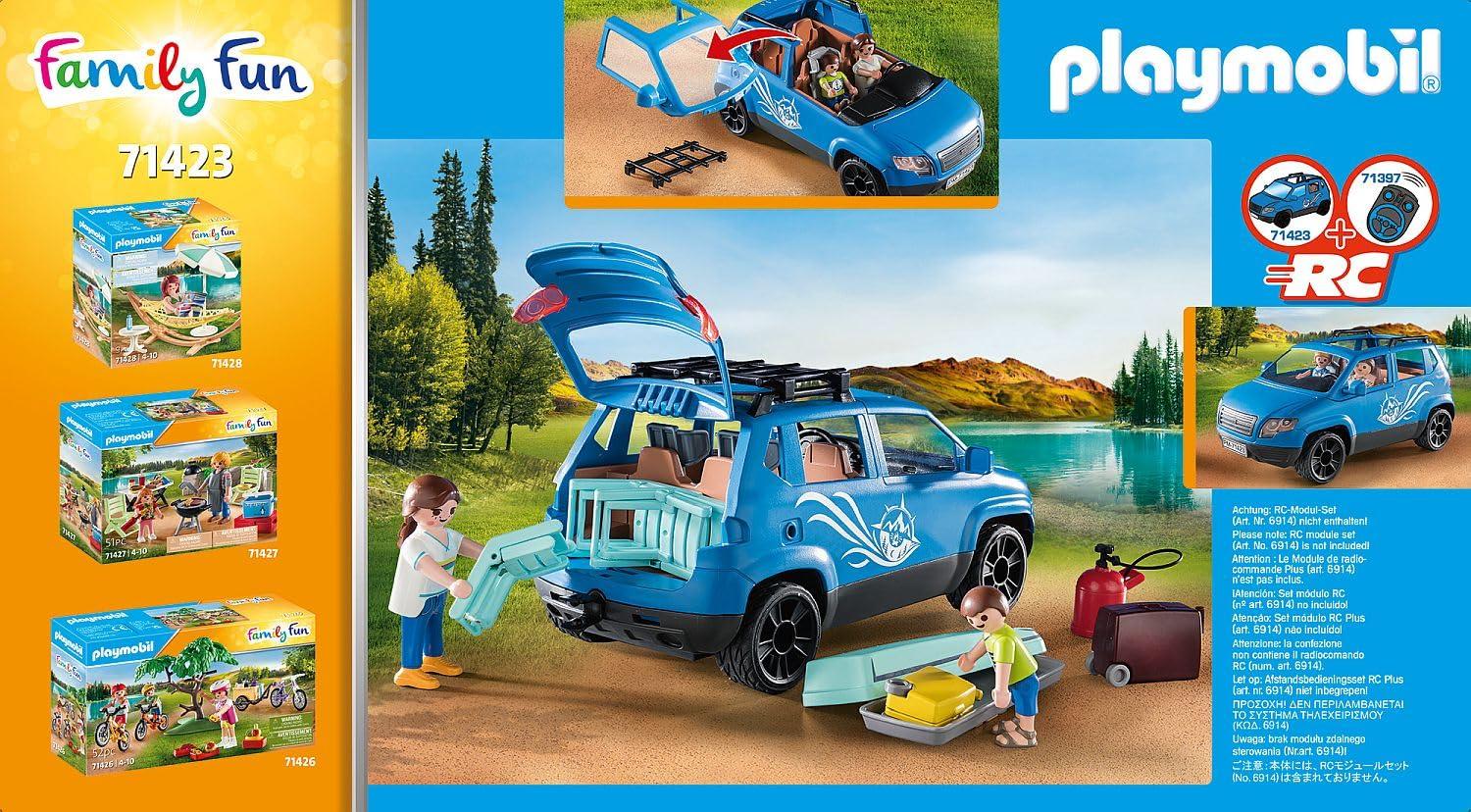 PLAYMOBIL Family Fun 71423 Haagissuvila ja Auto – mitmekülgne telkimislõbu looduses, suure varustusega perepuhkus, mänguasi lastele alates 4. eluaastast – lisavaade