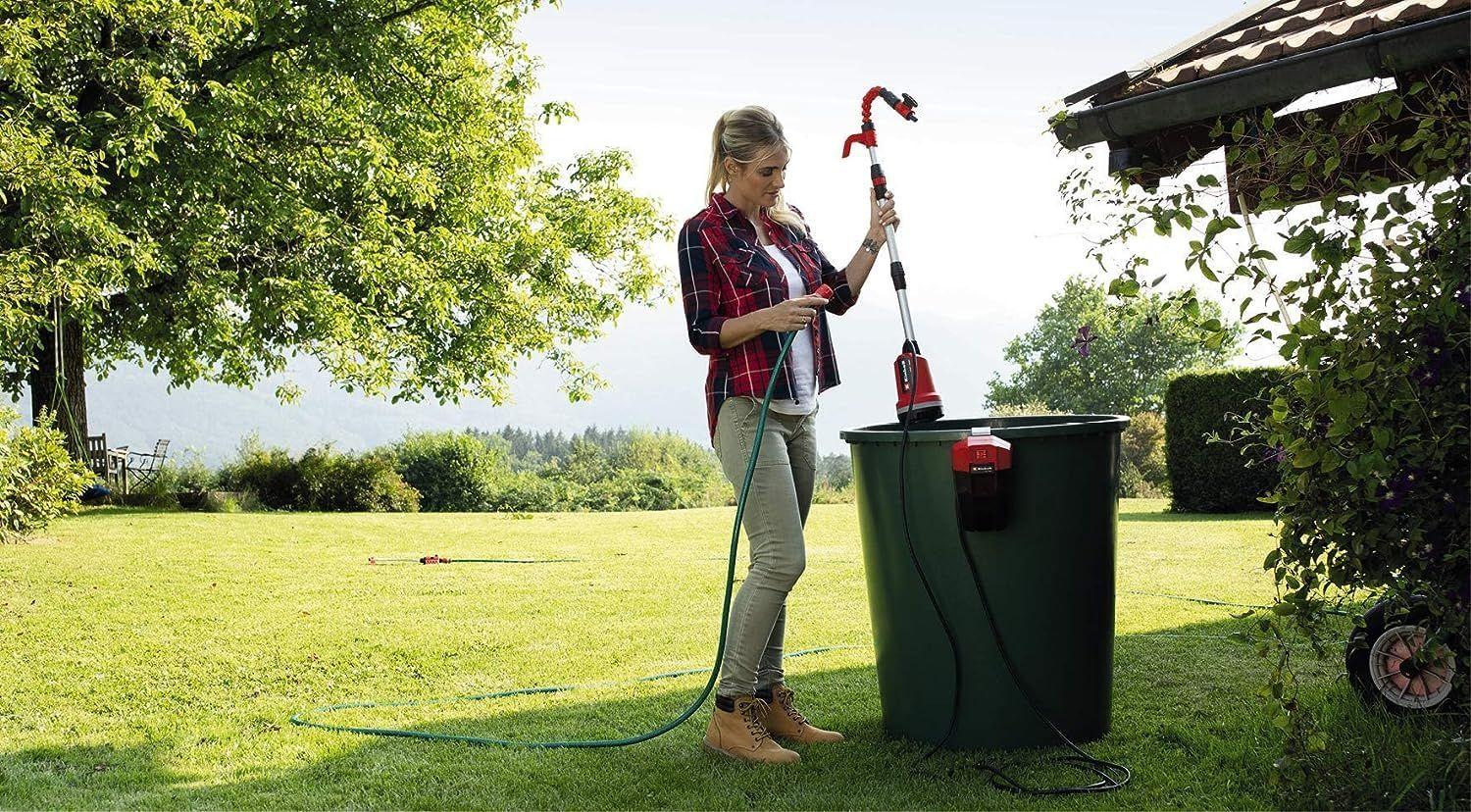 Einhell aku-sukelduspump/Regenveepump GE-PP 18 RB Li-Solo Power X-Change (18 V, maksimaalne surve 2 bar, kuni 3.000 L/h, paindlik akukarp, ilma akuta) – kasutusnäide