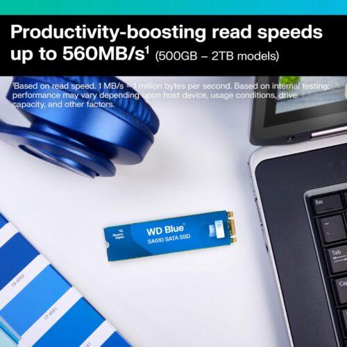 WD Blue SA510 SATA SSD 2 TB M.2 2280 (Lugemiskiirus kuni 560 MB/s