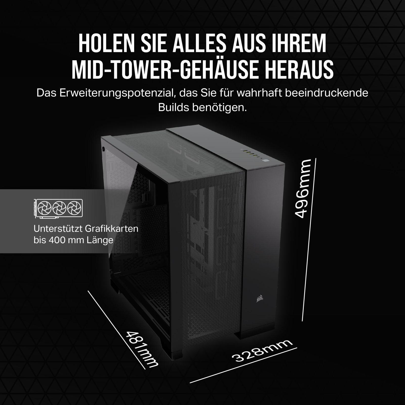 CORSAIR 6500D Airflow Mid-Tower ATX arvutikorpus – Ilma ventilaatorita – Kahekambriline disain – Suur jahutuspaindlikkus – Ühildub ümberpööratud ühendusega emaplaatidega – Must – pilt 6