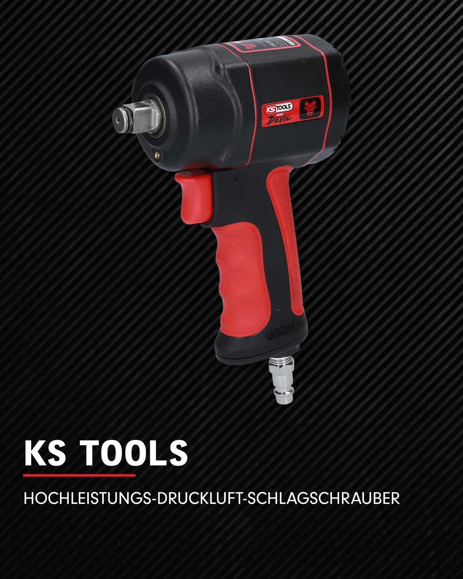 KS Tools suure jõudlusega löökmutrikeeraja suruõhuga miniDEVIL 1/2" 515.1315 | 3-astmeline pöördemomendi valik 210