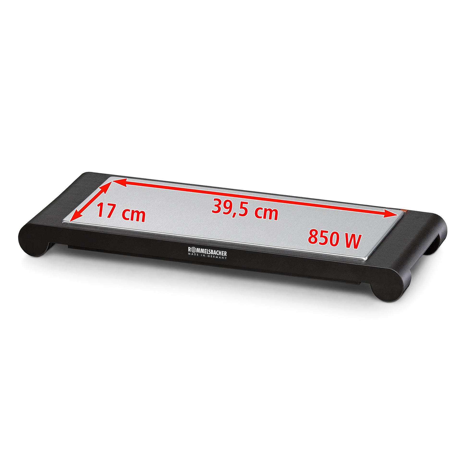 ROMMELSBACHER WPS 857 mobiilne soojendusalus (juhtmevaba kasutus, valmistatud Saksamaal, kuumeneb 8 minutiga kuni 120°C, hoiab soojust kuni 60 minutit, 850 W) roostevaba teras – lisavaade