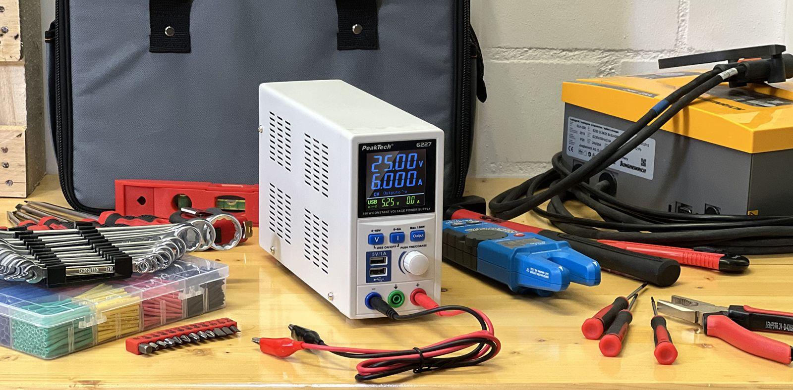 PeakTech P 6227 – DC Laboritoite Toiteplokk 0-60V/0-6 A LCD Ekraan, Laborivõrgutoiteplokk 2x USB-pordiga, Reguleeritava Väljundpingega Toiteallikas, Sisendpinge 115-240V AC 50-60Hz EN 61010-1 – pilt 7