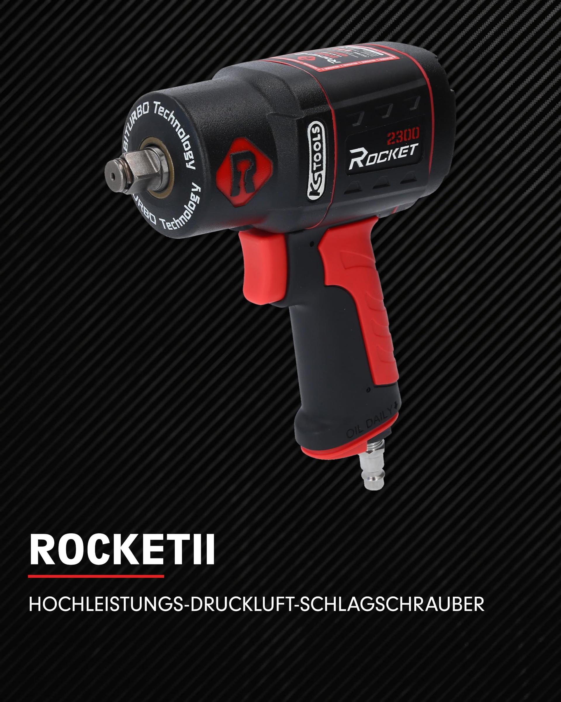 KS Tools suruõhu löökmutrikeeraja ROCKET II 1/2" 512.0002 2300Nm | 8-labaga õhumootor & suure jõudlusega topelthaamri löögimehhanism