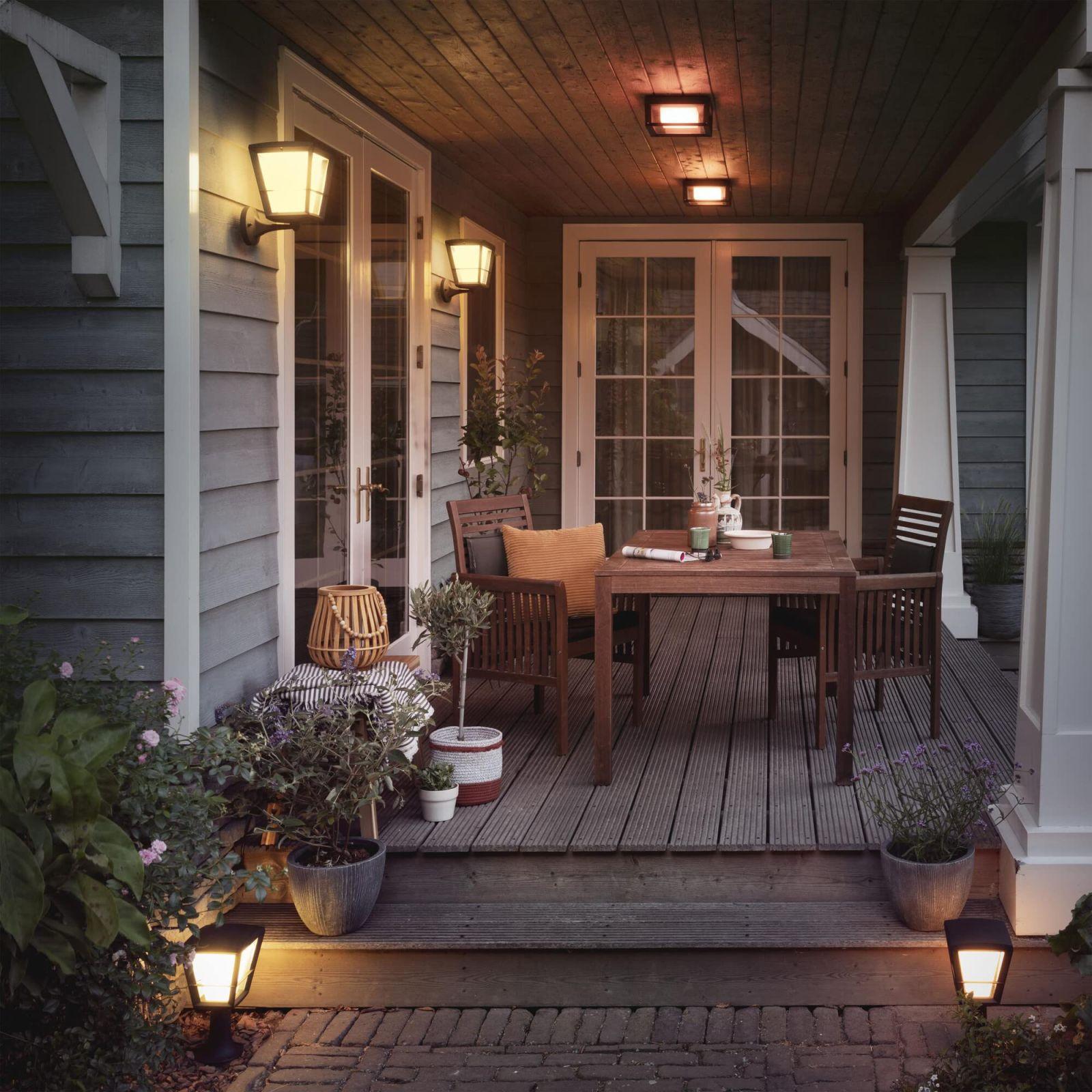 Philips Hue White and Color Ambiance LED välisseinavalgusti Econic (ruudukujuline) | hämardatav | kuni 16 miljonit värvi | juhitav rakenduse kaudu | ühilduv Amazoniga – lisavaade