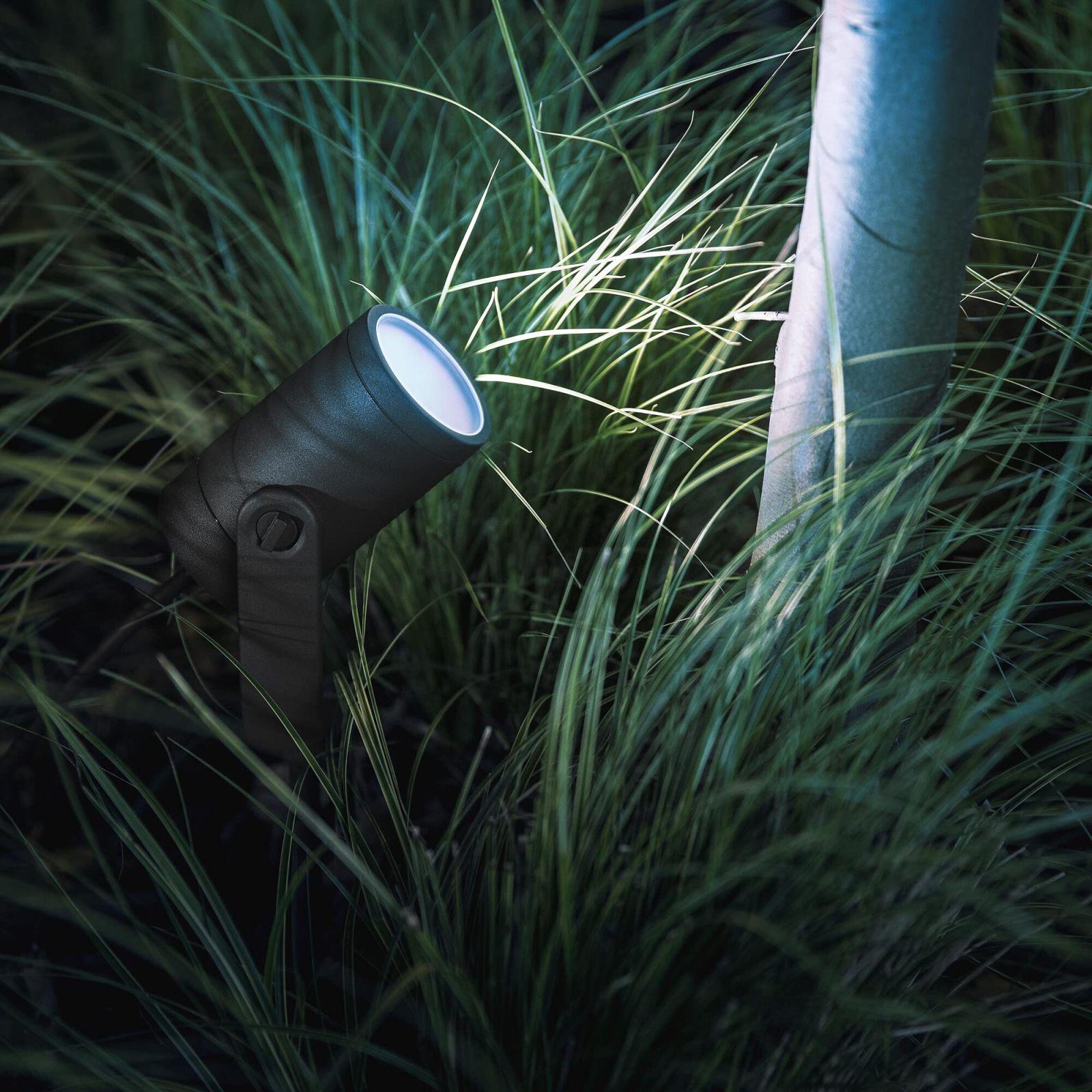 Philips Hue White & Color Ambiance Lily aiavalgusti standardkomplekt 40W adapteriga (590 lm), hämardatav välisvalgusti 16 miljoni värviga, nutikas valguse juhtimine häälkäskluse või rakenduse kaudu, must, 1 tk – kasutusnäide