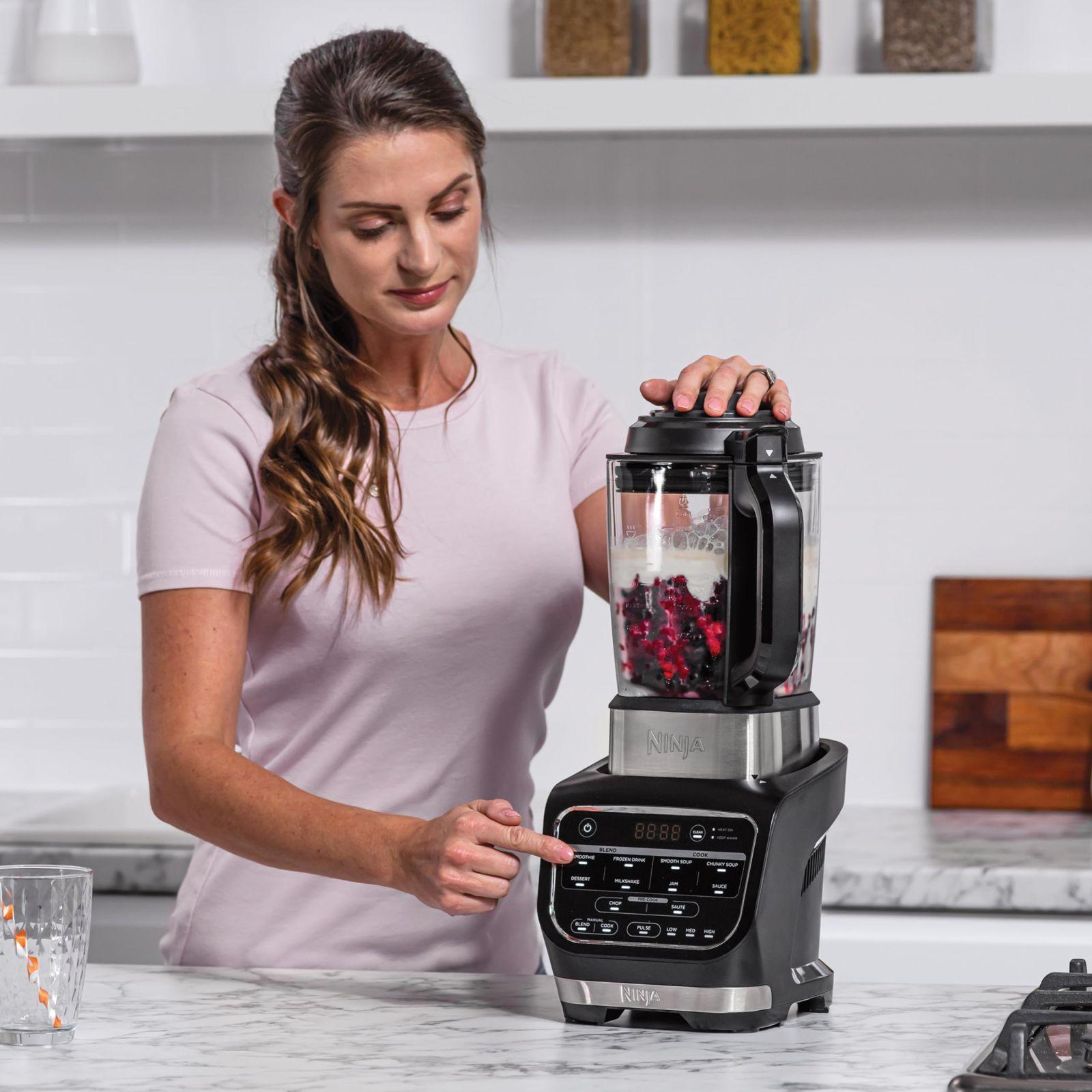 Ninja Foodi Mikser & Supivalmistaja, 10 Auto-iQ programmi, 1,7L klaaskann, kuumade ja külmade jookide blender, sisseehitatud küttekeha, tampija, puhastusprogramm & hari, 1000W, Must HB150EU – pilt 10