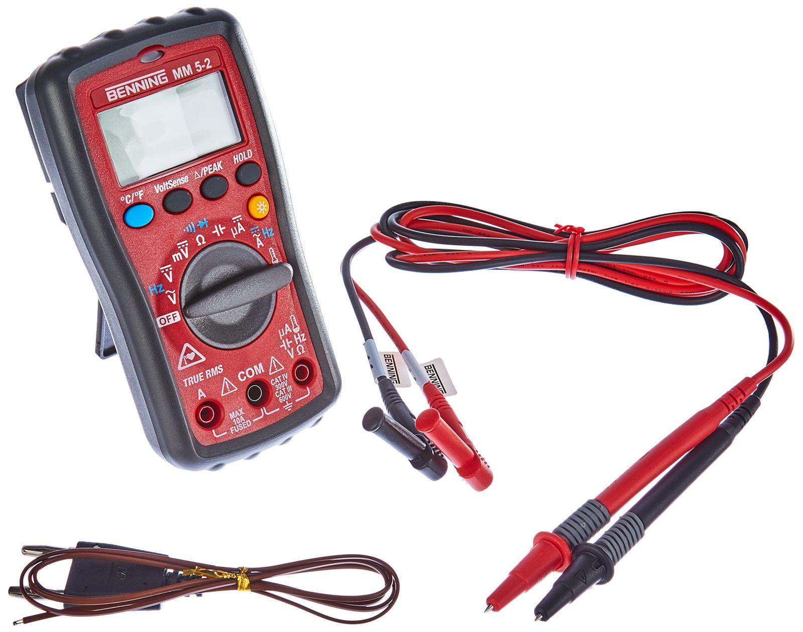 Benning MM 5-2 TRMS-digitaalne multimeeter, 044071, punane, must – pakend ja tarvikud