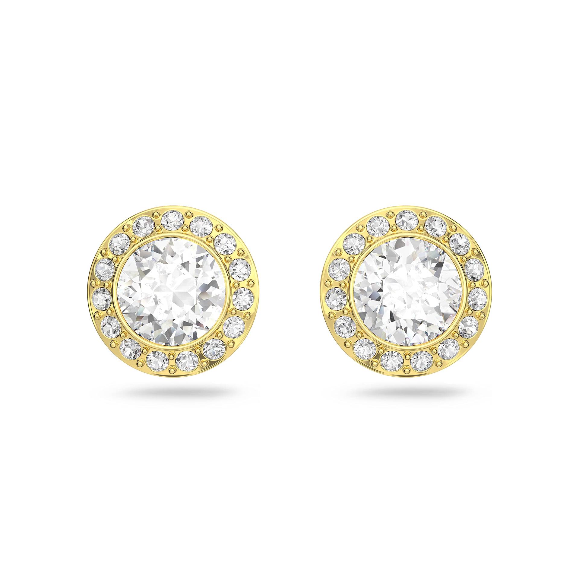 Swarovski Angelic kõrvarõngad, ümmargused, valged, kuldviimistlusega