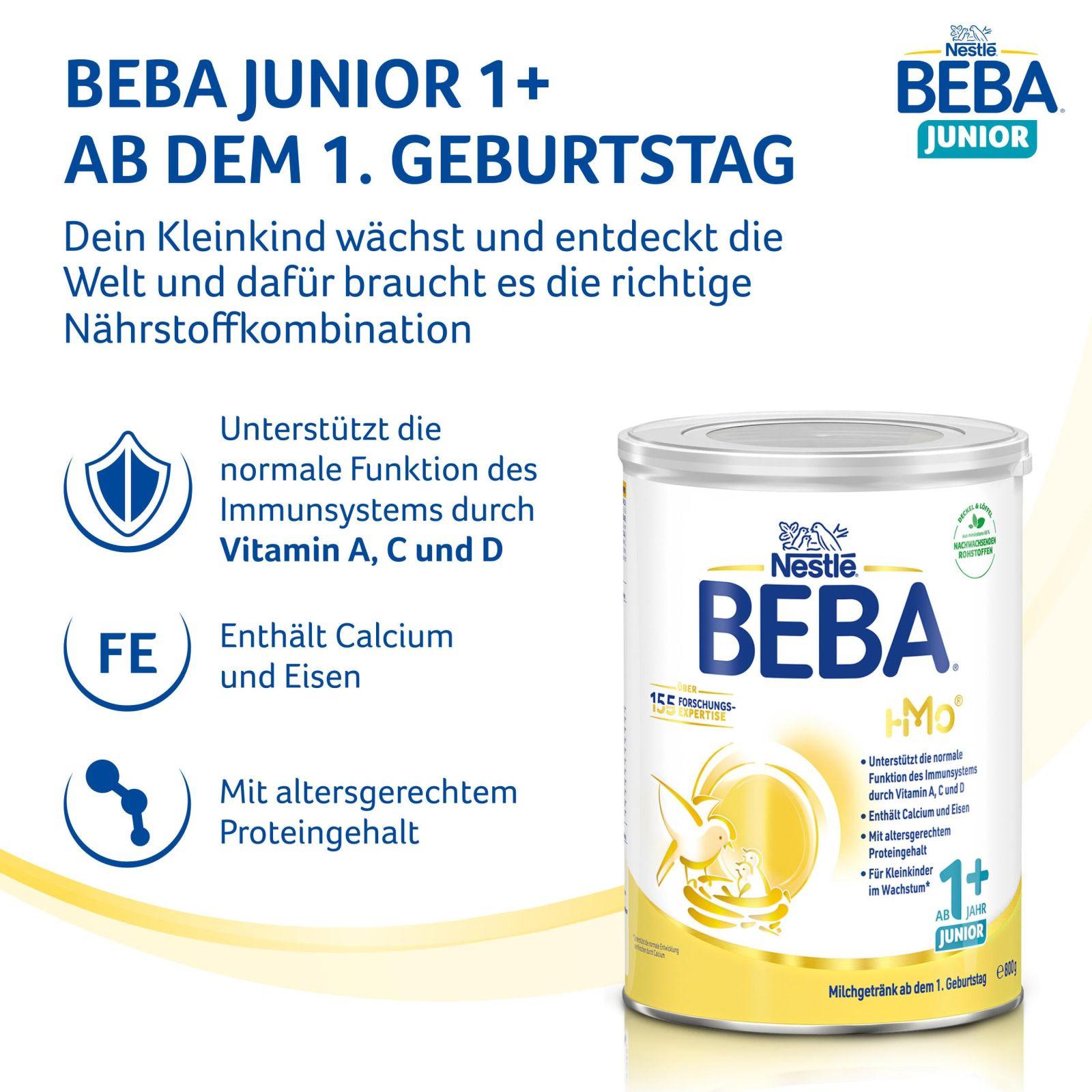 BEBA Nestlé BEBA JUNIOR 1 piimajook alates 1. sünnipäevast, 6-pakk (6 x 800g) – pilt 9