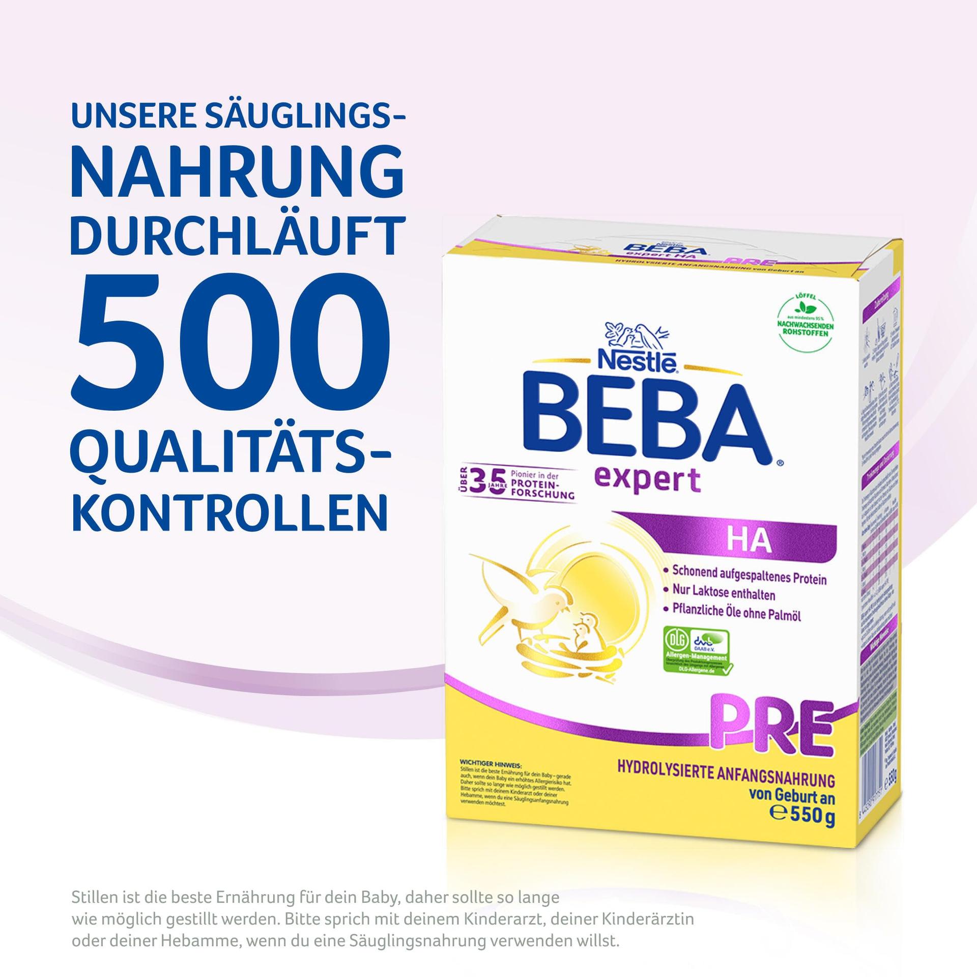 BEBA Expert HA PRE Hüdrolüüsitud Algtaseme Imitatsioonipiim, Imikutoit Sünnist alates, 6-pakk (6 x 550g) – pilt 6