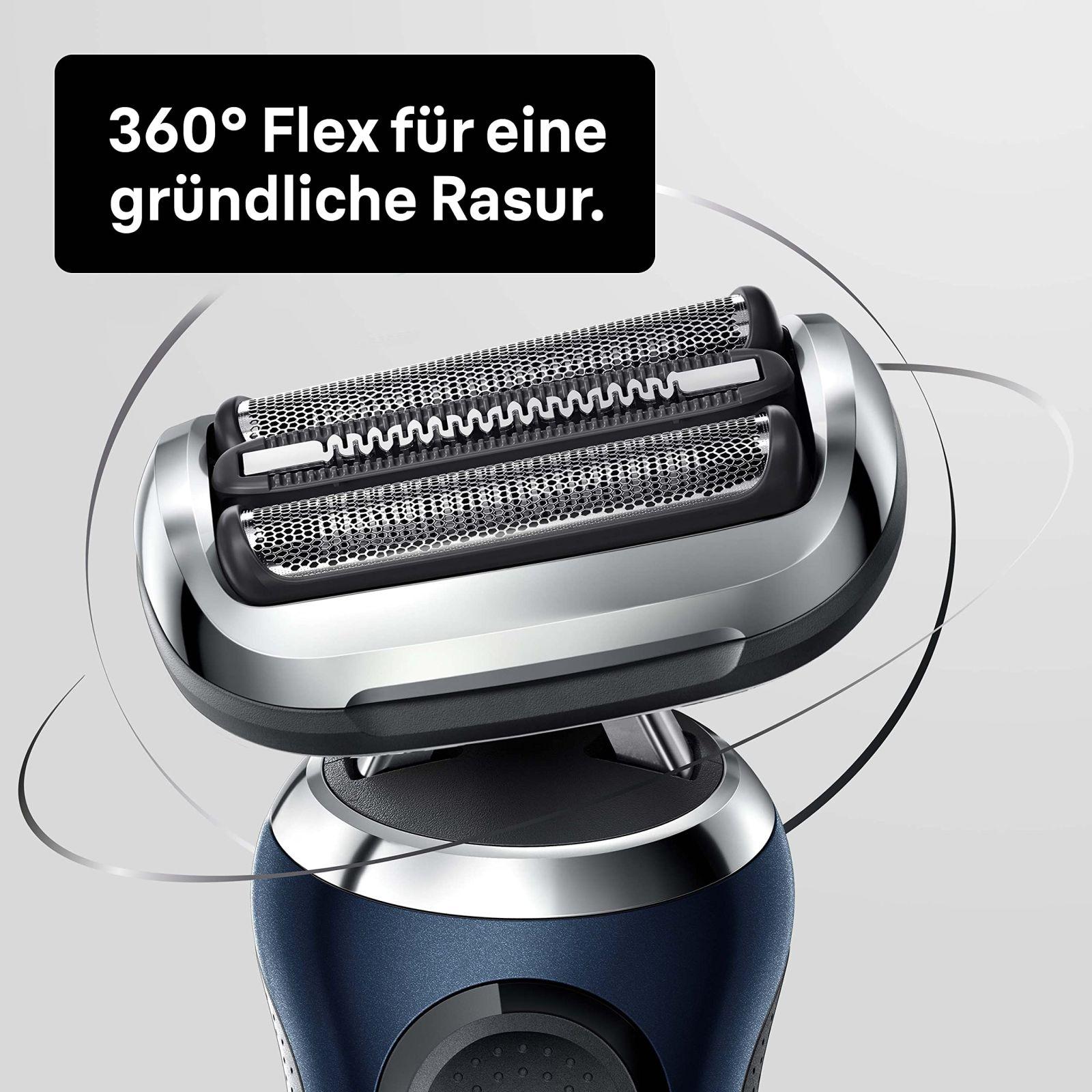 Braun Series 7 meestele mõeldud pardel 360° kohandusega, elektriline habemeajamismasin ja trimmer, 3-päevase habeme trimmer, puhastusjaam, AutoSense, märg ja kuiv raseerimine, EasyClick funktsioon, 70-B7850cc, sinine – detailne vaade