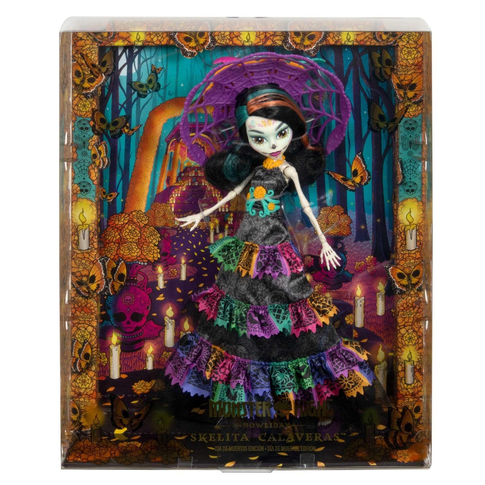 Monster High Nukk, Skelita Calaveras Día de Muertos 2024 Howliday, kollektsioneeritav La Catrina kaabuga nukk