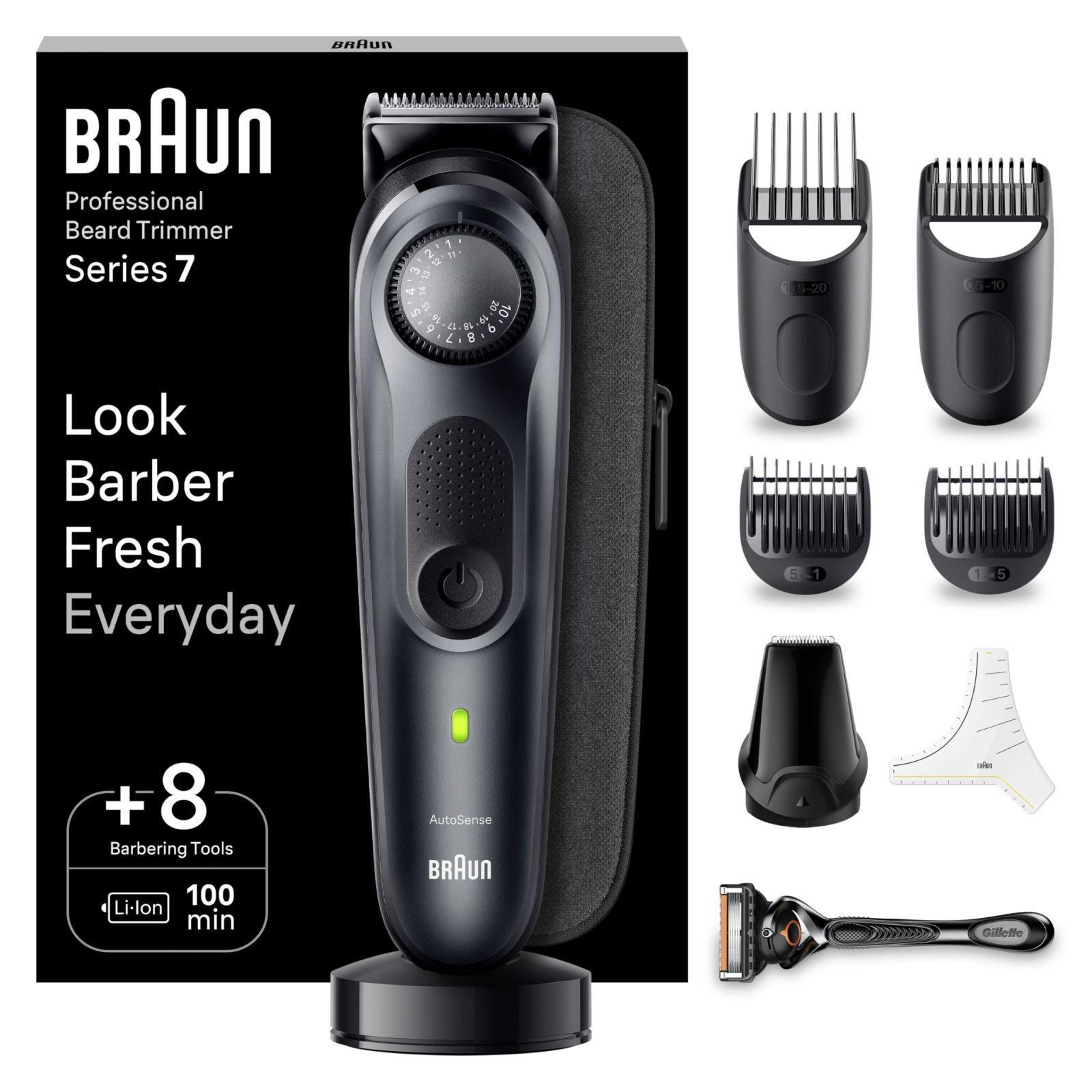 Braun habemetrimmer, juukselõikur meestele, professionaalne trimmer, 40 seadistust, laadimisjaam, reisikott, habememall, 100 min juhtmevaba tööaeg, BT7441
