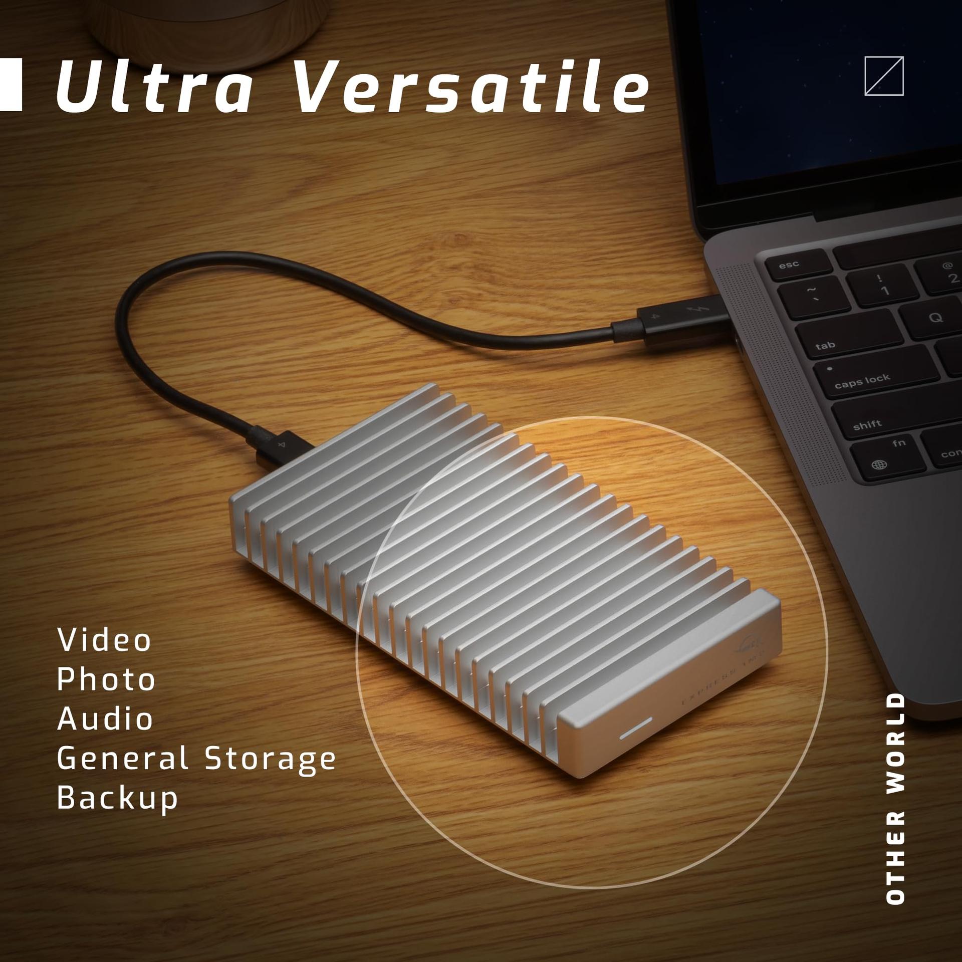 OWC Express 1M2 kaasaskantav NVMe Thunderbolt (USB-C) SSD-korpus USB4, ülikiire väline SSD alumiiniumist jahutuskorpusega (ainult korpus) – pilt 7