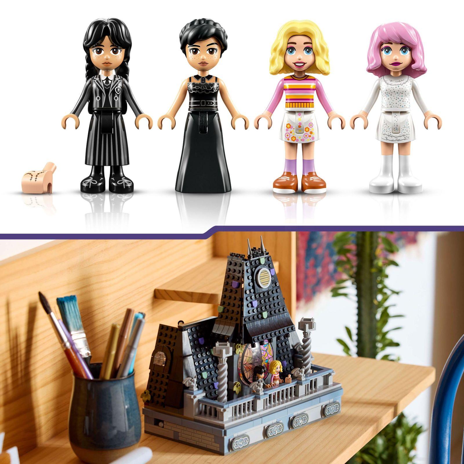 LEGO Wednesday: Wednesday ja Enidi ühiselamutuba Nevermore Akadeemias – Kogutav ja kohandatav mängukomplekt 4 minifiguuriga – kasutusnäide
