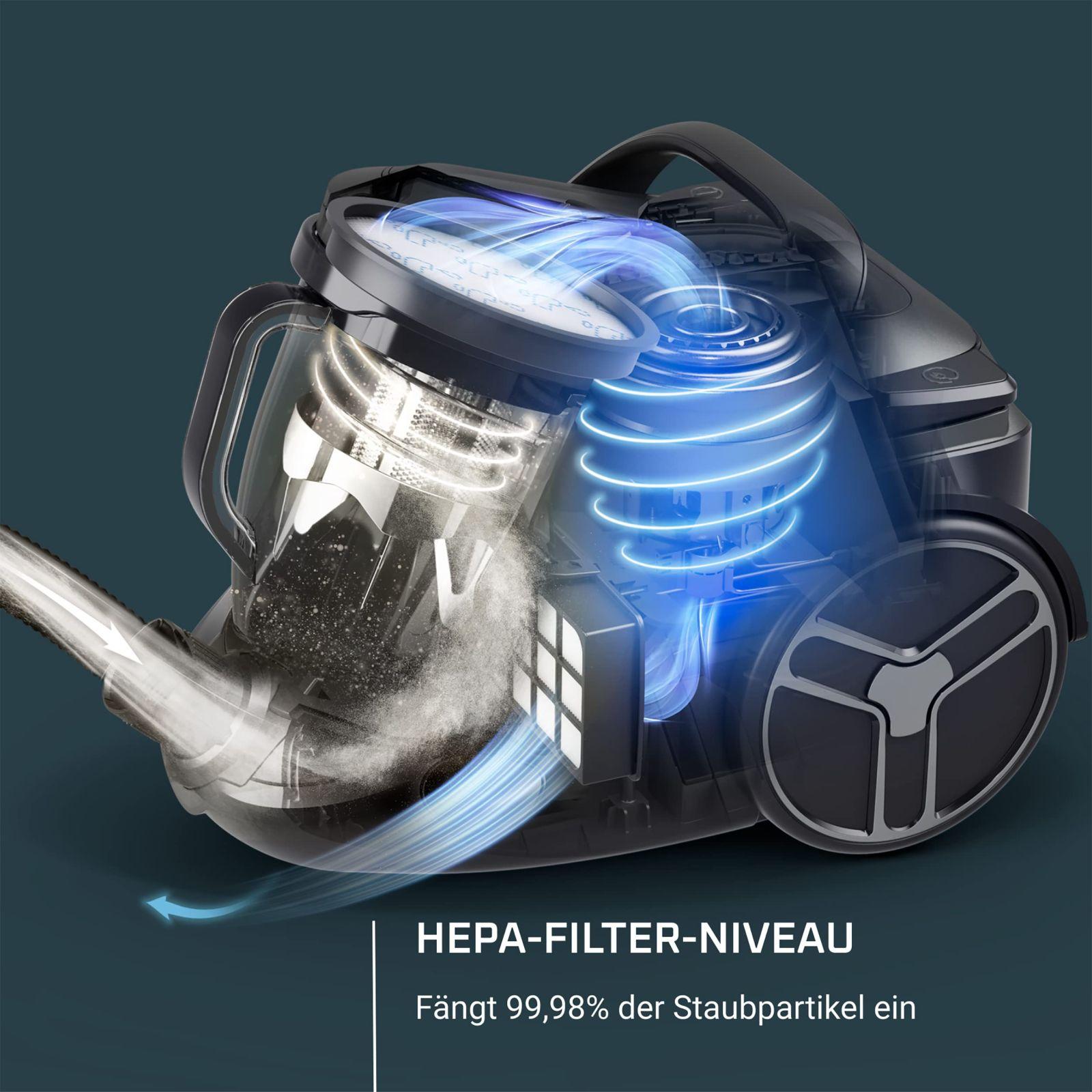 Rowenta RO7954 Silence Force Cyclonic Effitech, kotita tolmuimeja ilma kotita, Must/Roosakuldne, 2,5 liitrit, 59 dB – pilt 6