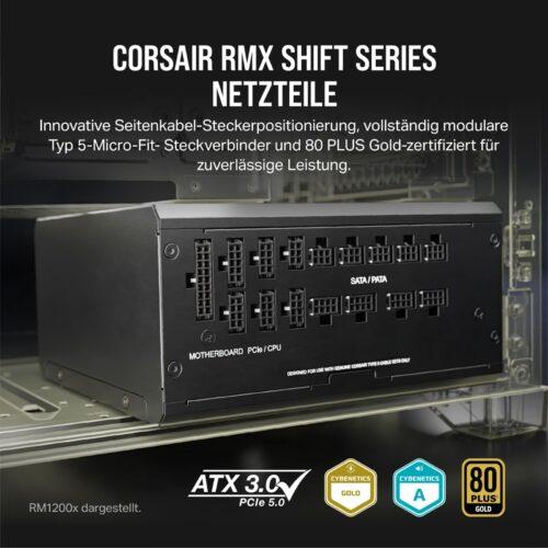 Corsair RM850x Shift täismodulaarne ATX-toiteplokk – modulaarne külgühendus
