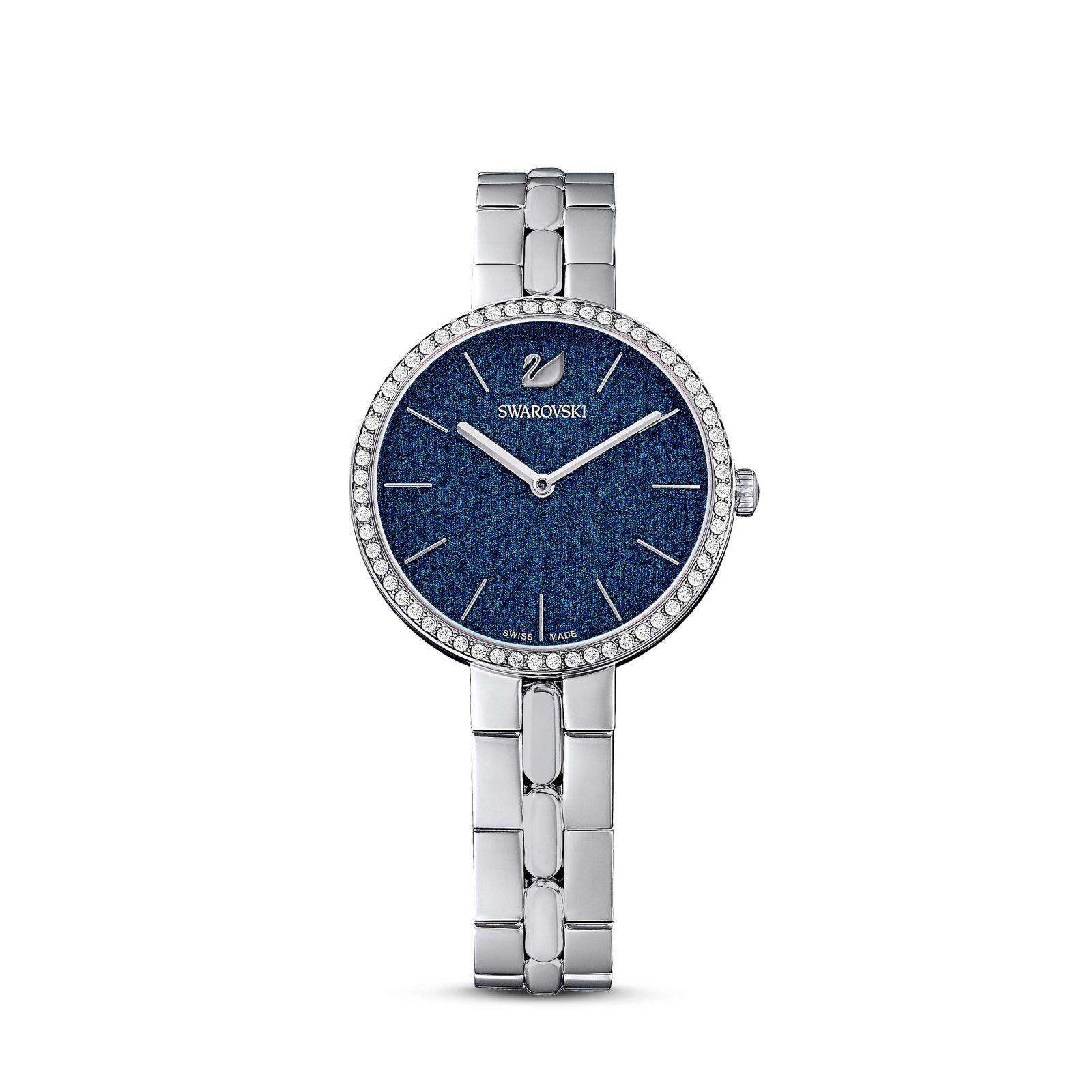 Swarovski Cosmopolitan kell, metallrihm, sinine, roostevaba teras