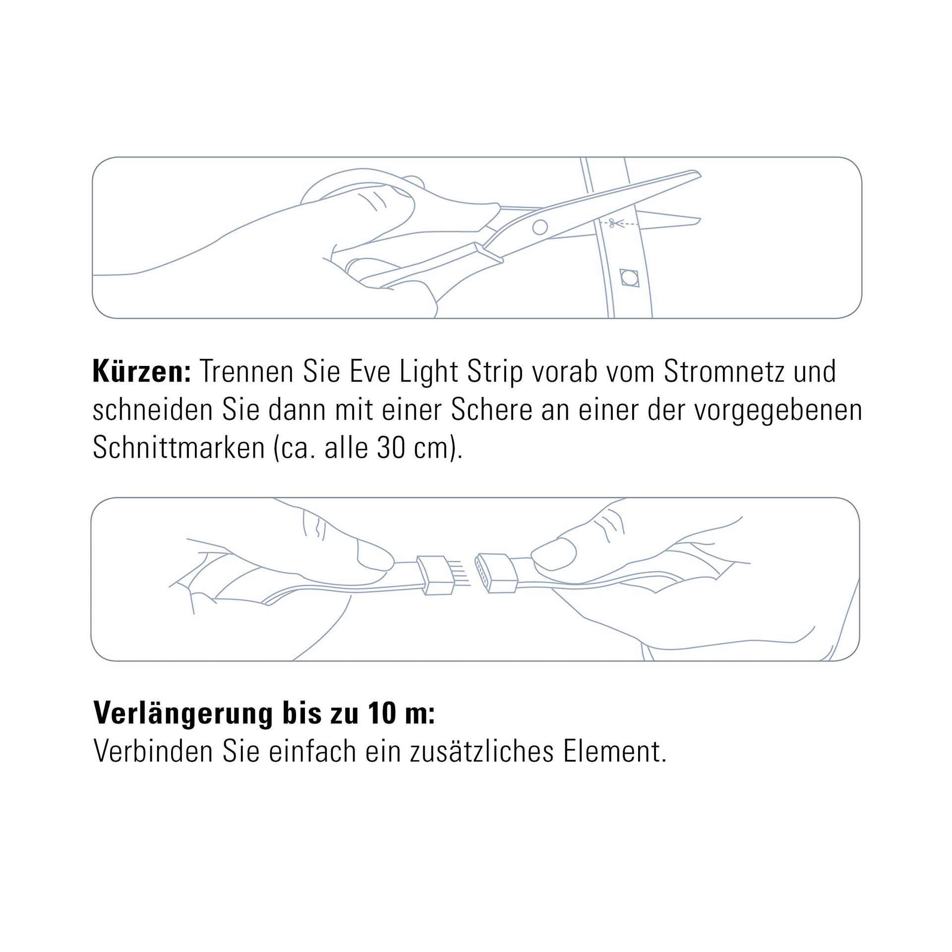 Eve Light Strip (Apple Home) – Nutikas LED-valgustusriba, 2 m, valge, RGB-värvid, 1800 lm, hämardatav, isekleepuv, ei vaja silda, WiFi, rakenduse juhtimine – pilt 9