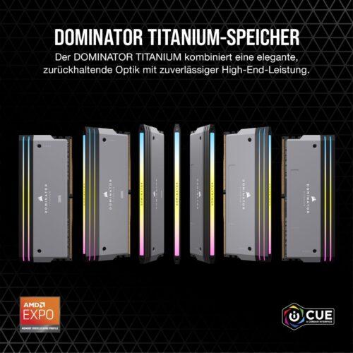 CORSAIR Dominator Titanium RGB DDR5 64GB (2x32GB) DDR5 6000MHz CL30 AMD Expo Intel XMP iCUE Ühilduv Arvutimälu - Hall (CMP64GX5M2B6000Z30)