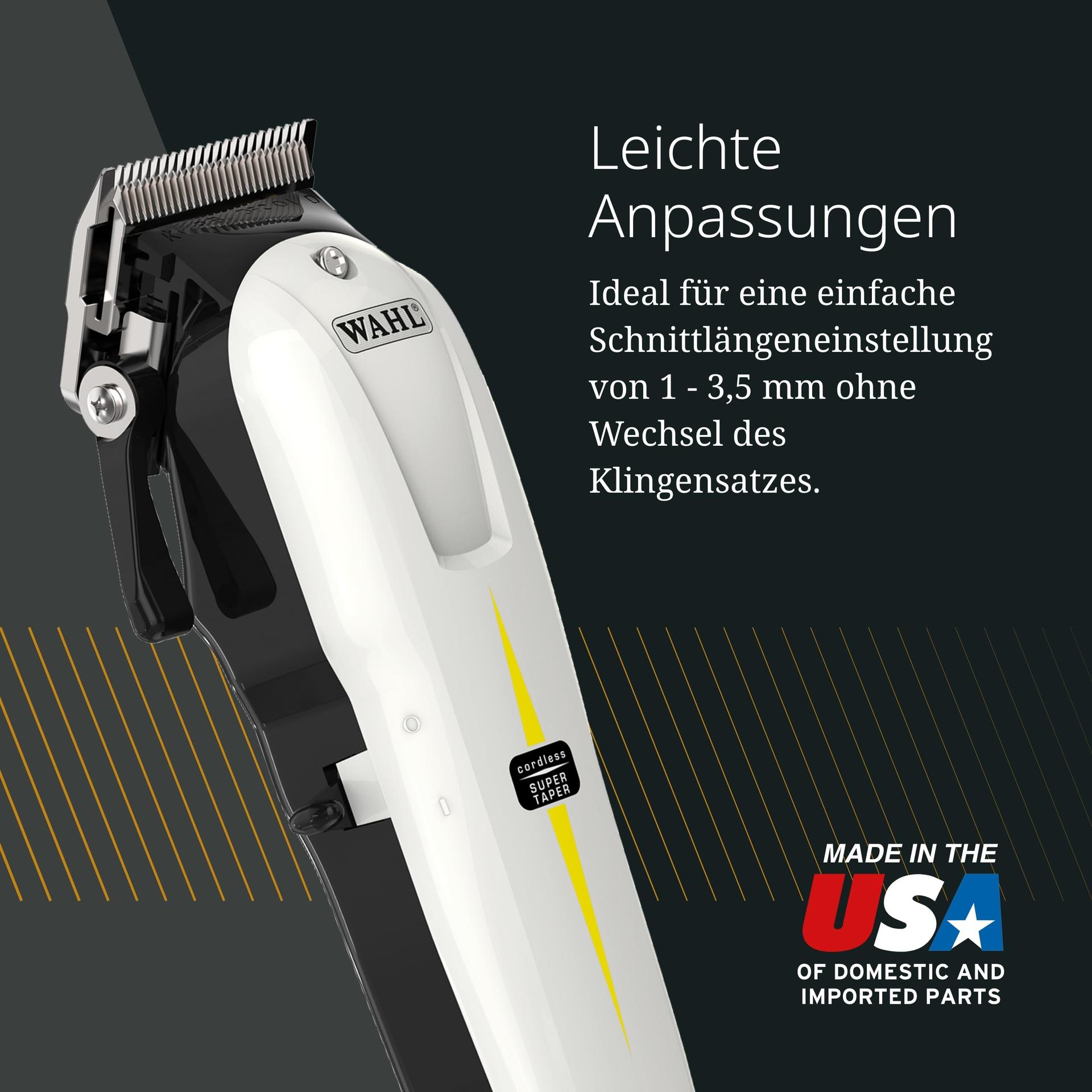 Wahl Cordless Super Taper – Professionaalne juhtmevaba juukselõikur, must/valge – pilt 6