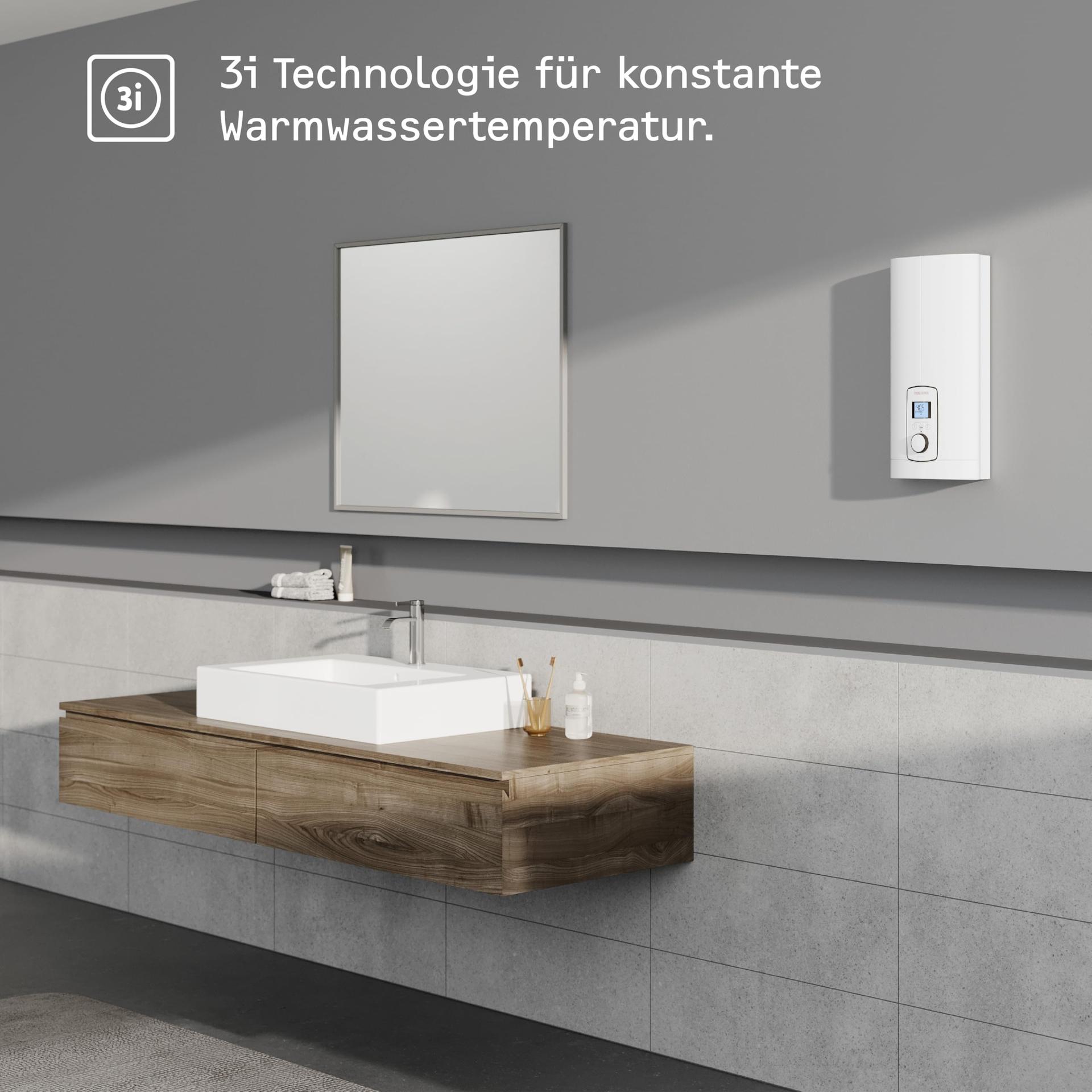 STIEBEL ELTRON Elektrooniline Kiirboiler DEL 18/21/24 Plus, täpne soovitud temperatuur, LCD-ekraan, ECO-režiim, 236739 – detailne vaade