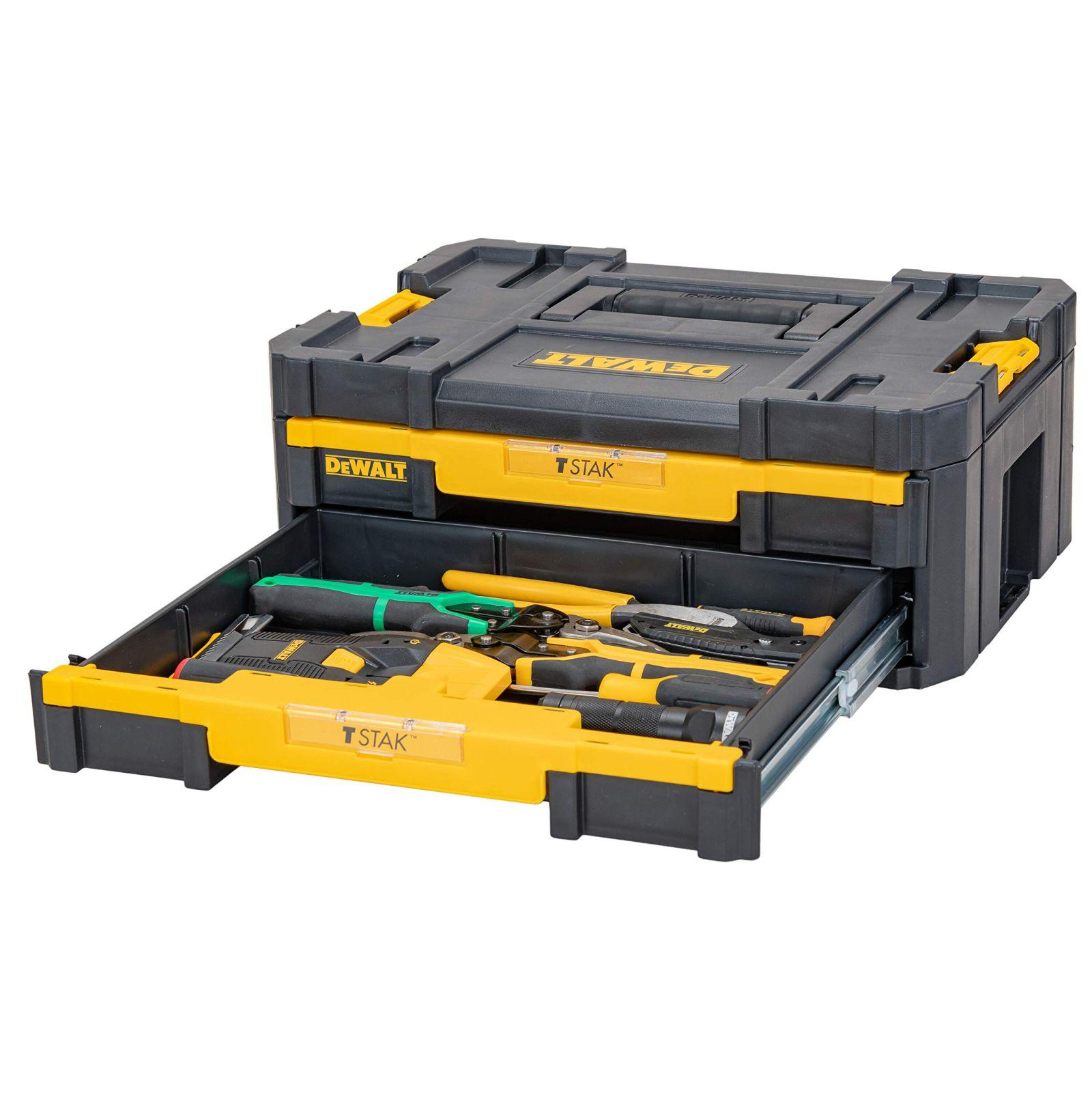 Dewalt T-STAK IV tööriistakast DWST1-70706 (2 sahtliga, eemaldatavad sisemised vaheseinad, sildihoidik, umbes 19 L maht, kandevõime umbes 30 kg, ühilduv T-STAK süsteemiga) – pilt 7