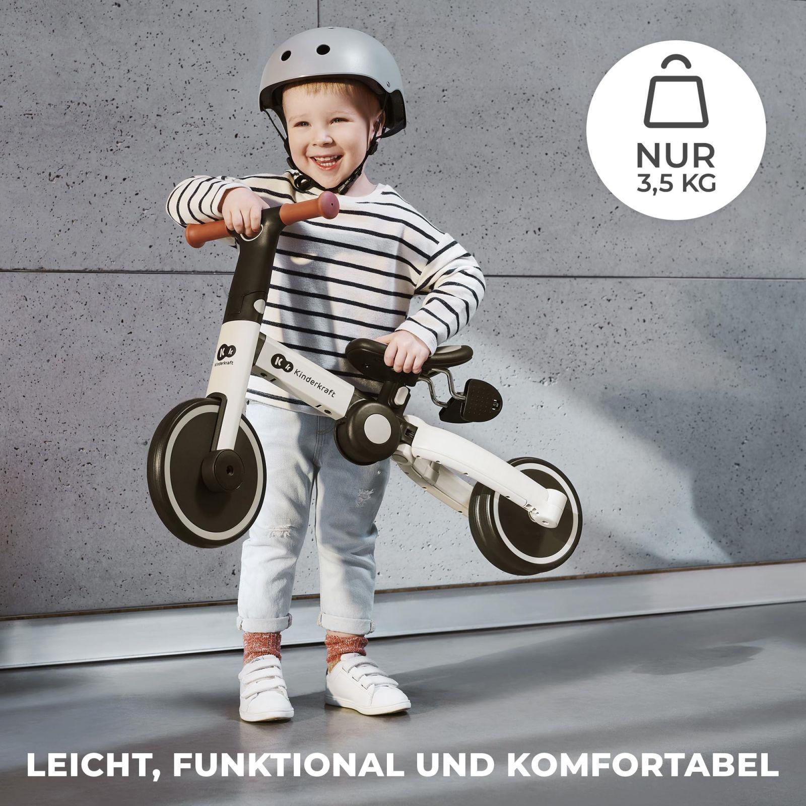 Kinderkraft 4TRIKE 3-ühes kolmerattaline jalgratas, kokkupandav, ergonoomiline sadul, lastele alates 12 kuust kuni 5 aastani, kollane + sinine – kasutusnäide