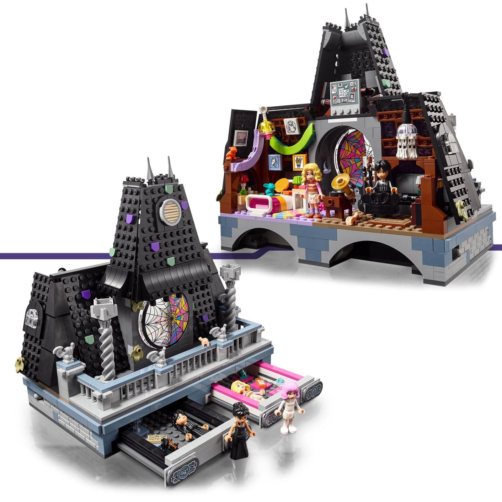 LEGO Wednesday: Wednesday ja Enidi ühiselamutuba Nevermore Akadeemias – Kogutav ja kohandatav mängukomplekt 4 minifiguuriga – detailne vaade