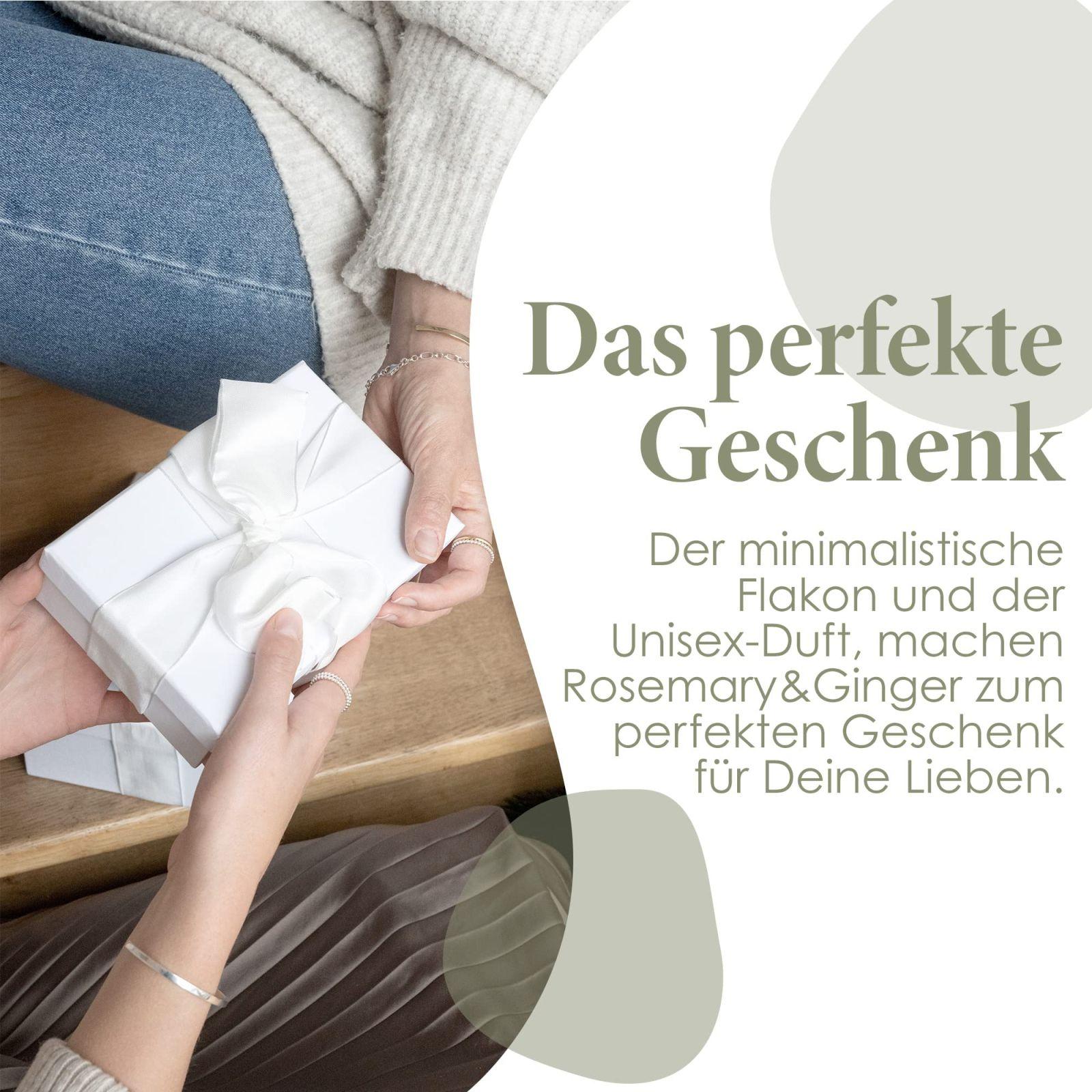 Jean & Len Rosemary & Ginger Eau de Parfum – vürtsikas ja värske rosmariini ja ingveri lõhn, käsitsi valmistatud minimalistlikus klaasflakonis, unisex-parfüüm, 50 ml – pilt 6