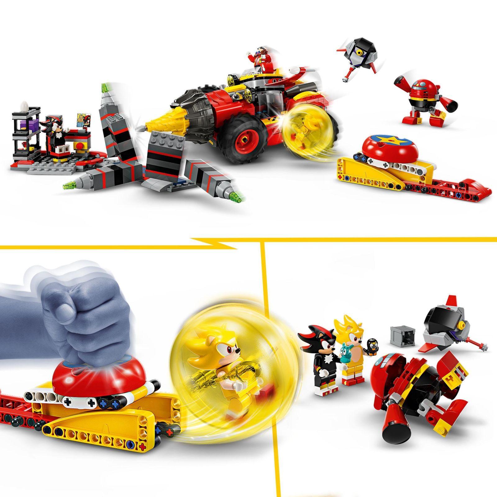 LEGO Sonic the Hedgehog Super Sonic vs. Egg Drillster – Seiklusmängukomplekt videomängu fännidele, kingitus lastele alates 8. eluaastast, komplekt Shadow ja Dr. Eggmaniga – pakend ja tarvikud