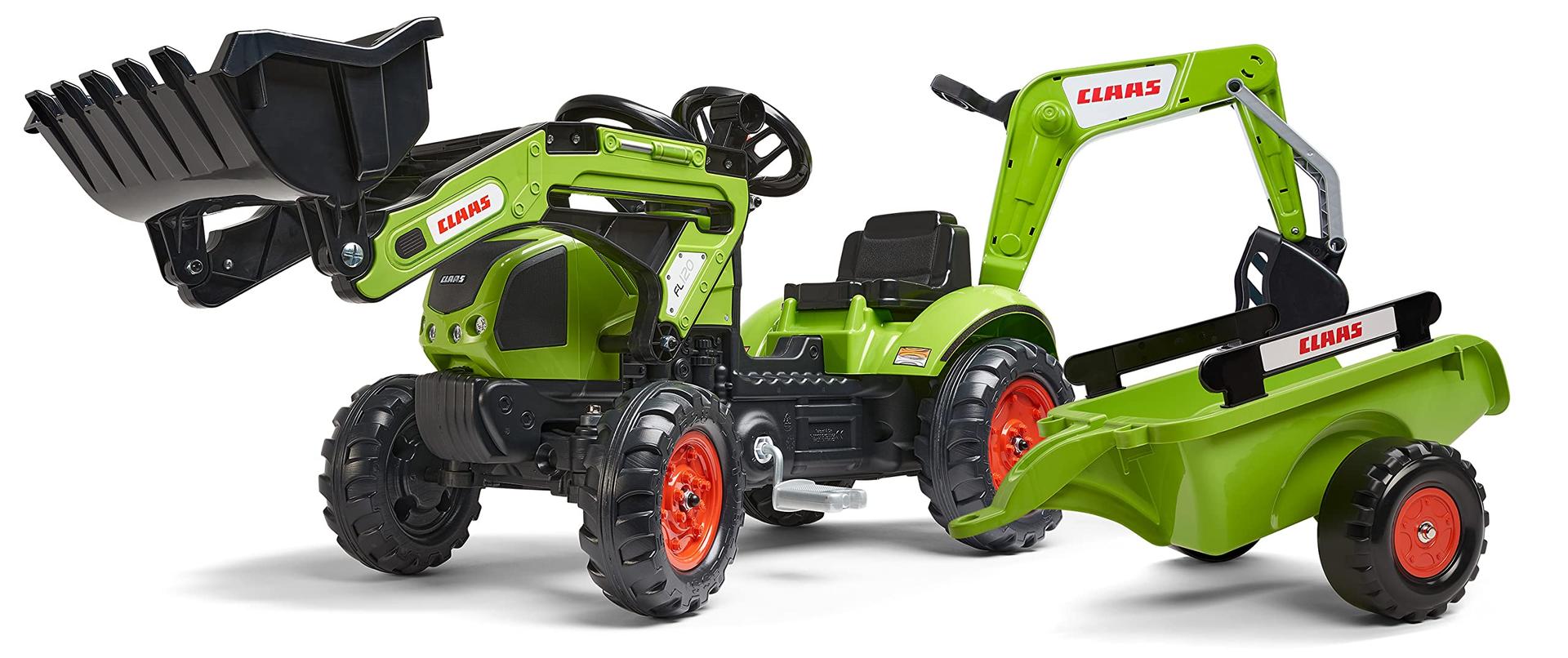 Falk – 2040N – Õuemänguasi – Baggerlader Claas Arion 410 + Haagis + Kopp