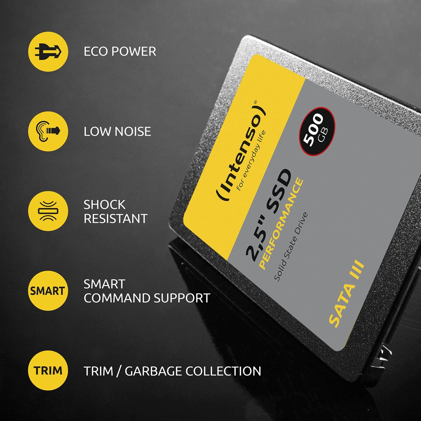 Intenso 2,5″ SSD SATA III Performance, 2 TB, 550 MB/s, Must – lisavaade