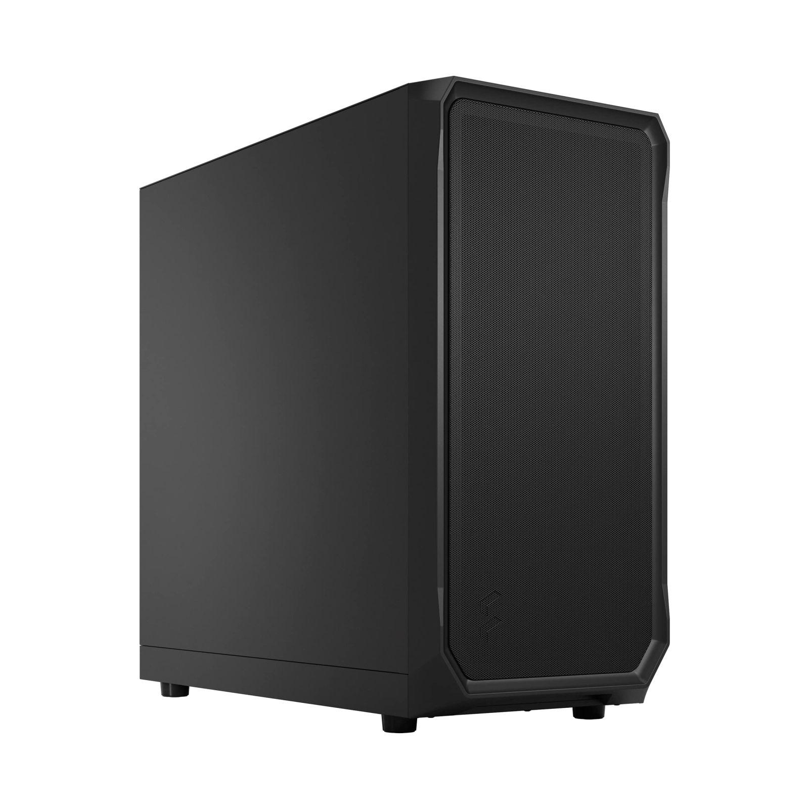 Fractal Design Focus 2 Must Solid – Võrgustatud Esipaneel – Kaks 140 mm Aspect Ventilaatorit – ATX Mängurikorpus