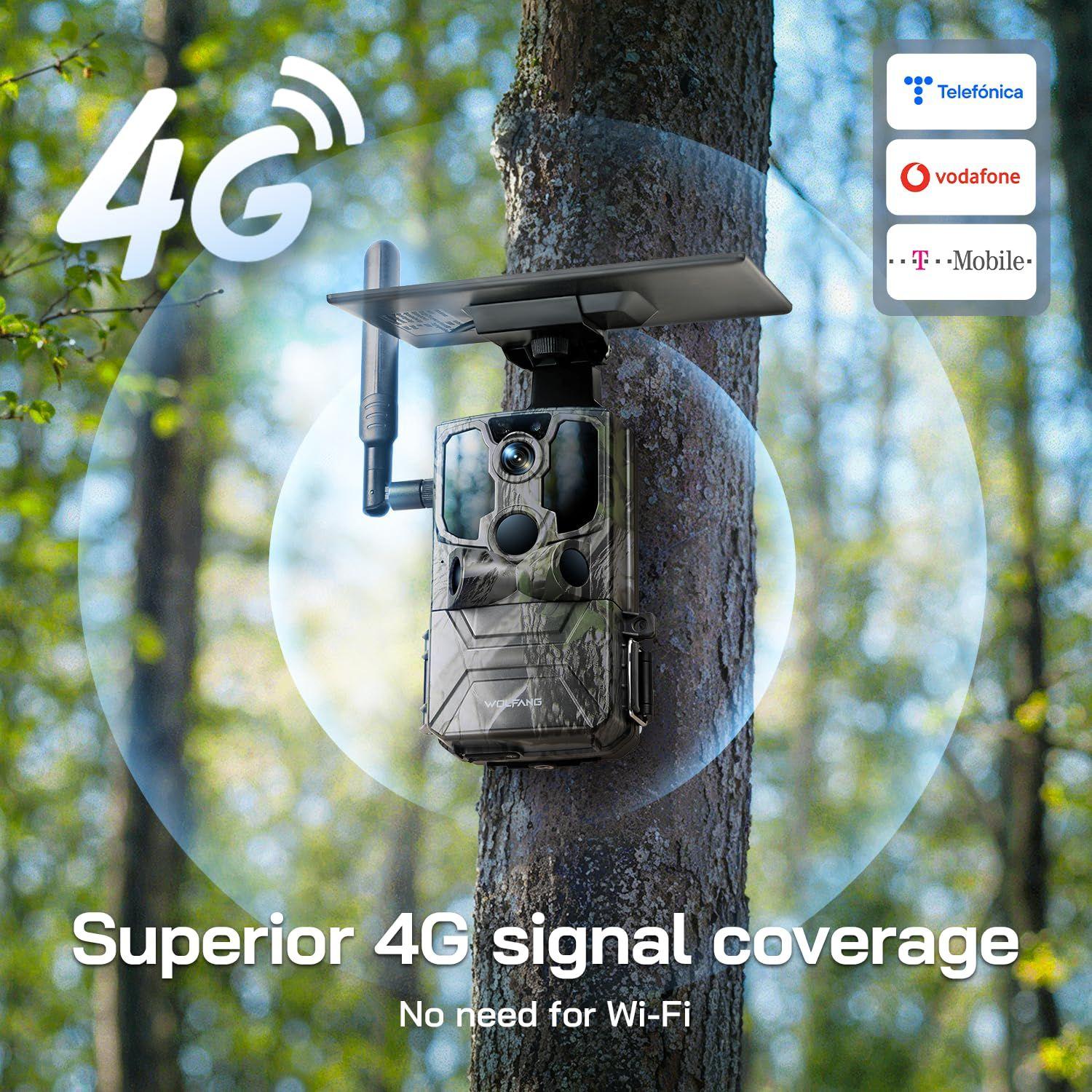 WOLFANG rajakaamera, 2.5K 4G LTE päikeseenergial töötav reaalajas edastusega jahikaamera – detailne vaade