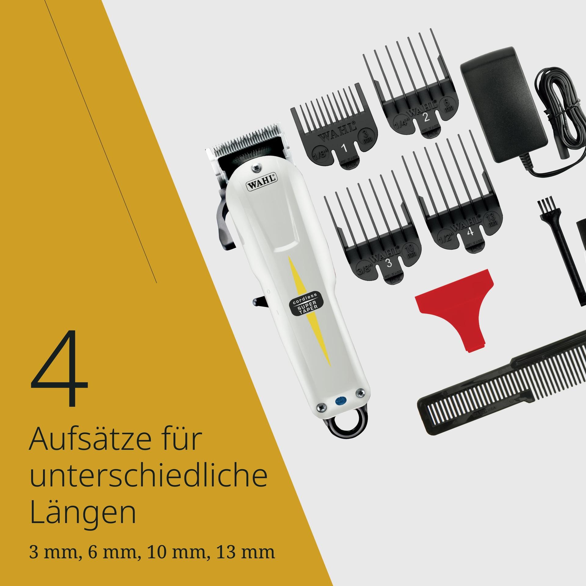 Wahl Cordless Super Taper – Professionaalne juhtmevaba juukselõikur, must/valge – kasutusnäide