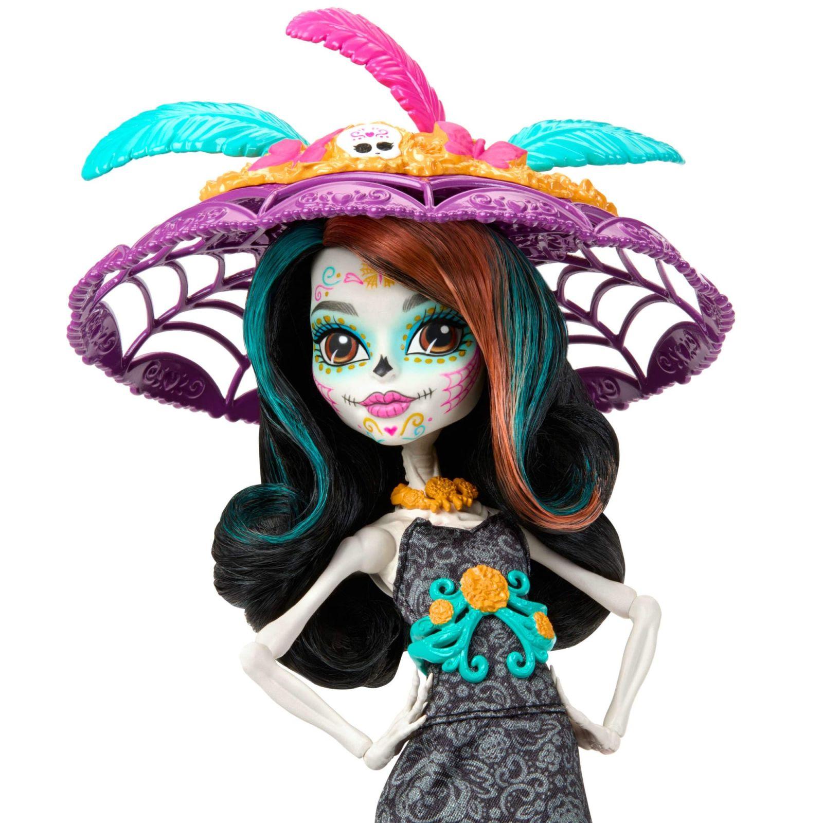 Monster High Nukk, Skelita Calaveras Día de Muertos 2024 Howliday, kollektsioneeritav La Catrina kaabuga nukk – pakend ja tarvikud
