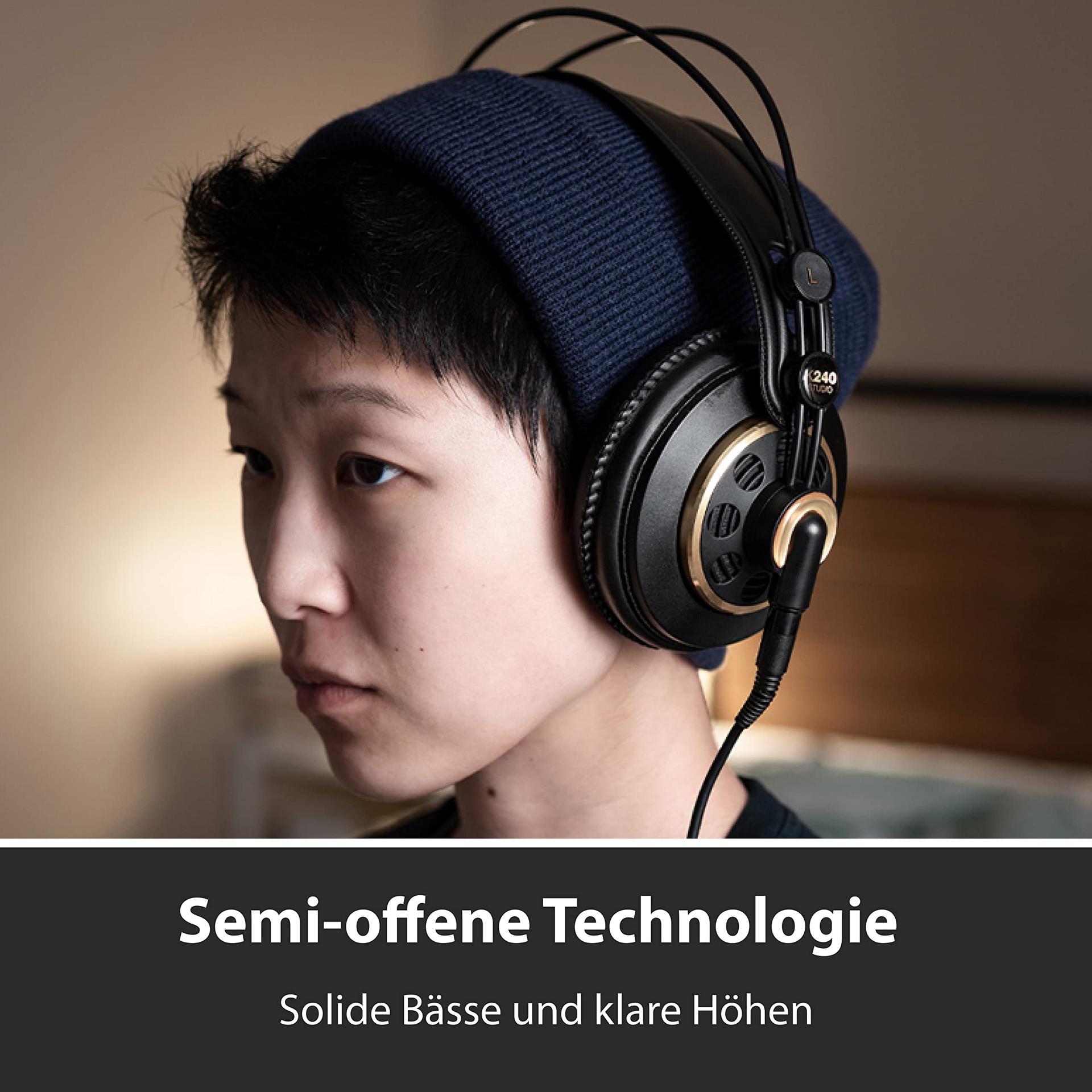 AKG K240 STUDIO professionaalsed poolavatud over-ear stuudiokõrvaklapid – pakend ja tarvikud