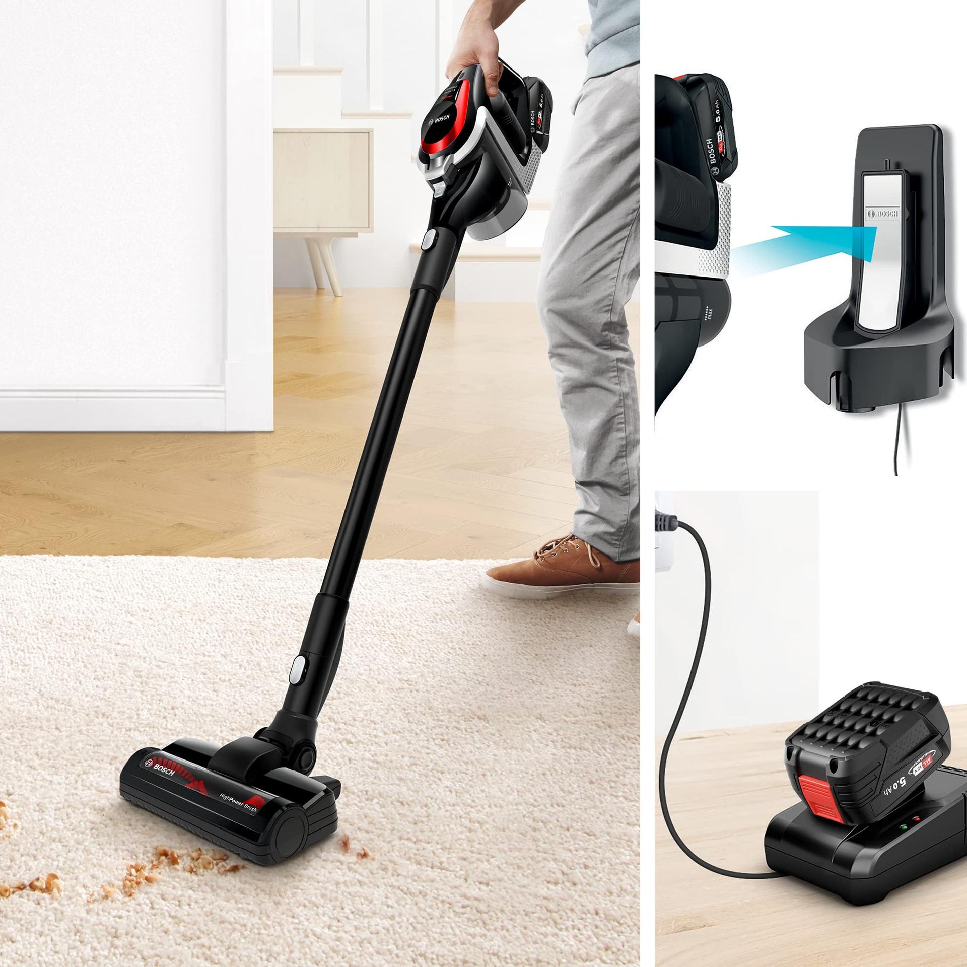 Bosch juhtmevaba akuga tolmuimeja Unlimited ProPower Serie 8 BSS81POW1, kotivaba, hügieenifilter, suur imemisvõimsus, pikk tööaeg, kiire laadimine, piludüüs, must – pilt 7