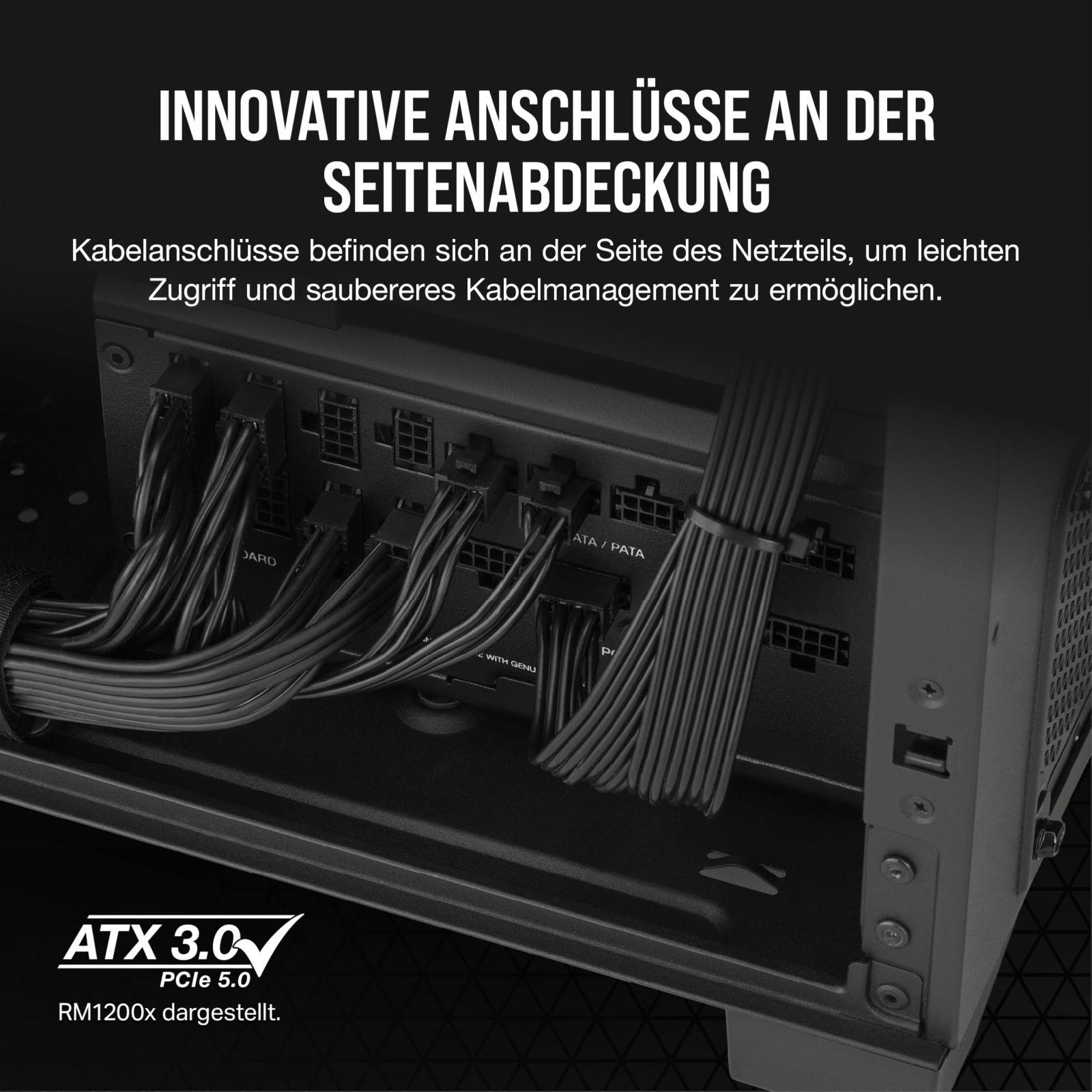 Corsair RM850x Shift täismodulaarne ATX-toiteplokk – modulaarne külgühendus – pakend ja tarvikud
