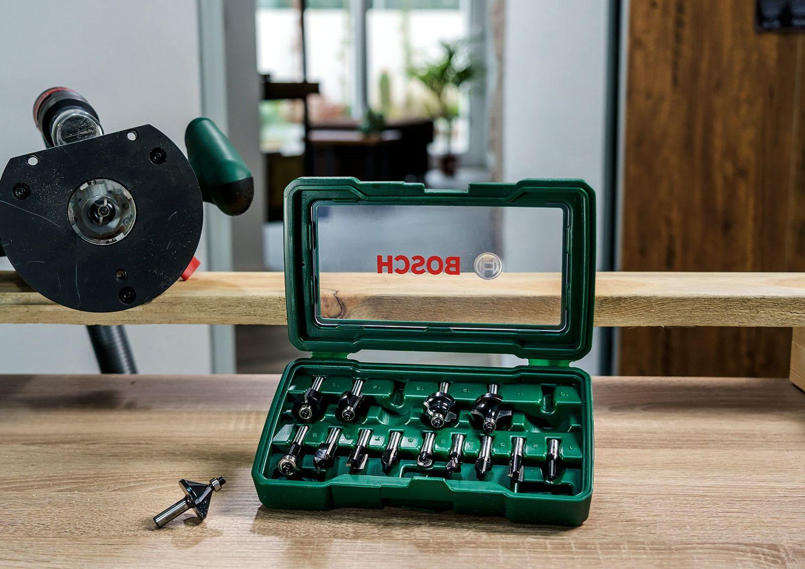 Bosch tarvikud 15-osaline kõvasulamist freesi komplekt (puutöö jaoks, 8 mm varrega, ülemise freesiga tarvik) – pilt 6