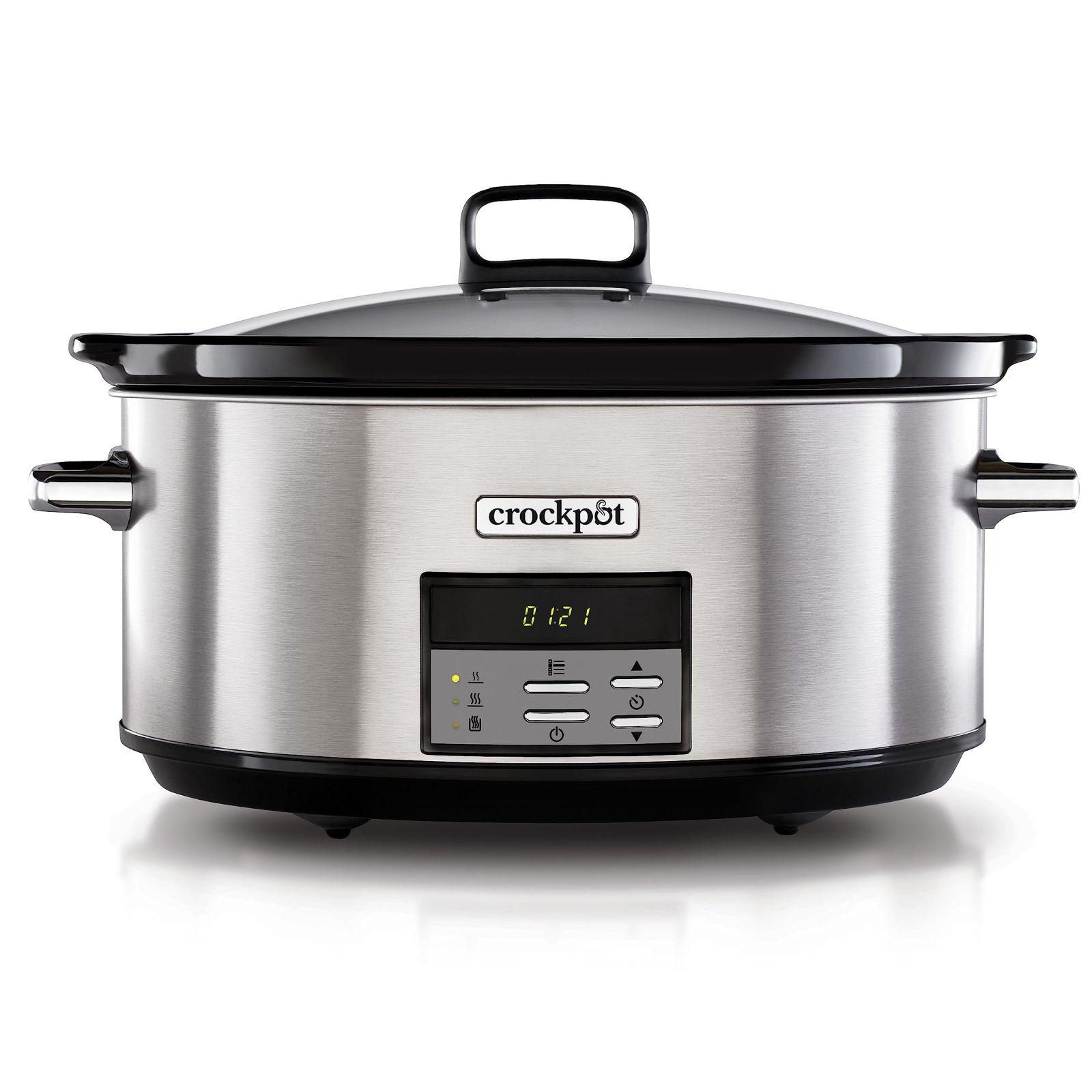Crock-Pot digitaalne aeglane pliit | reguleeritav küpsetusaeg | 7,5 liitrit (10+ inimest) | roostevaba teras [CSC063X]