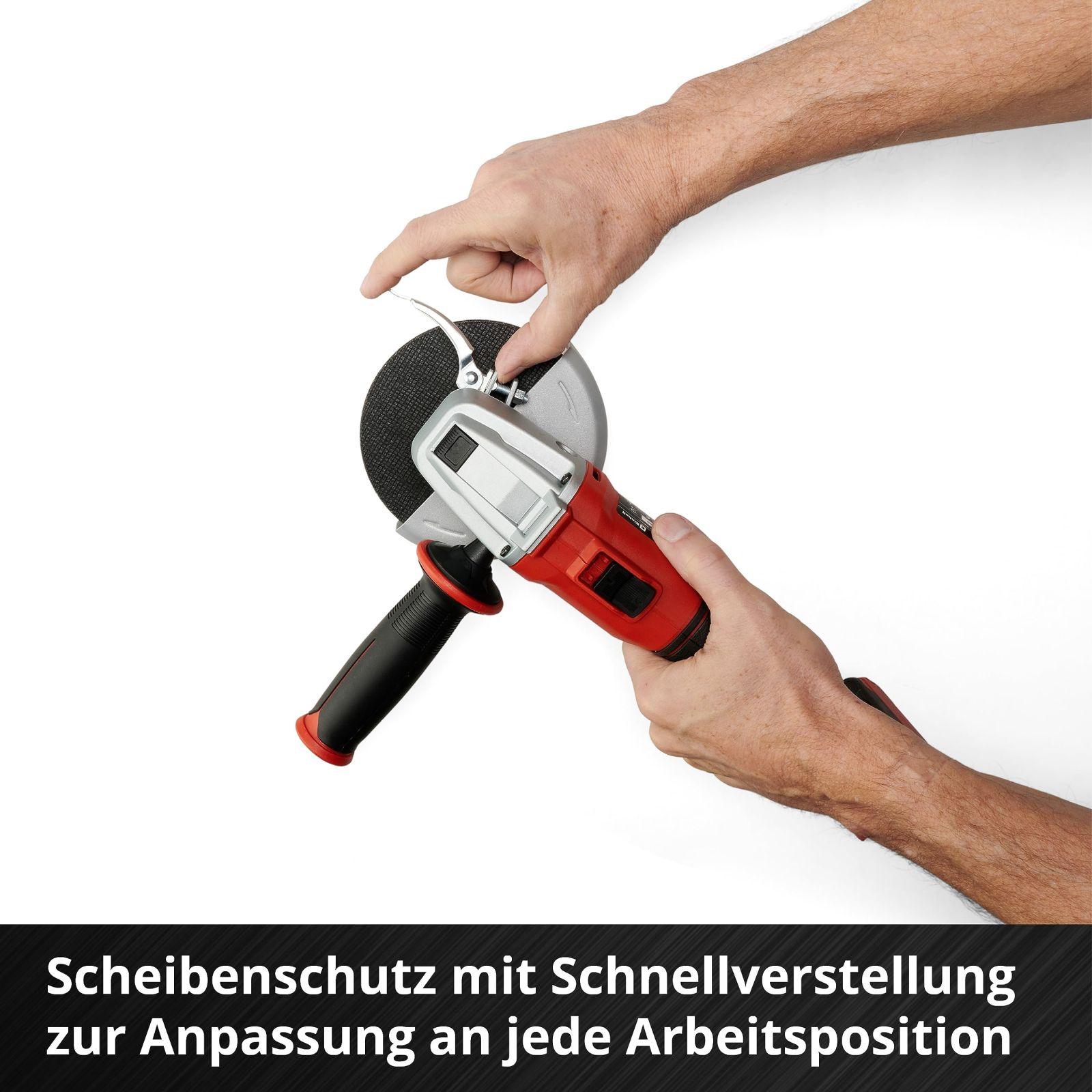 Einhell Professional akuga nurklihvija AXXIO 18/125 Q Li-Solo Power X-Change (18 V, 700 W, 125 mm ketta Ø, 33 mm lõikesügavus, harjavaba mootor, Quick-Fix mutter, ilma lõikeketata, ilma akuta) – pilt 7