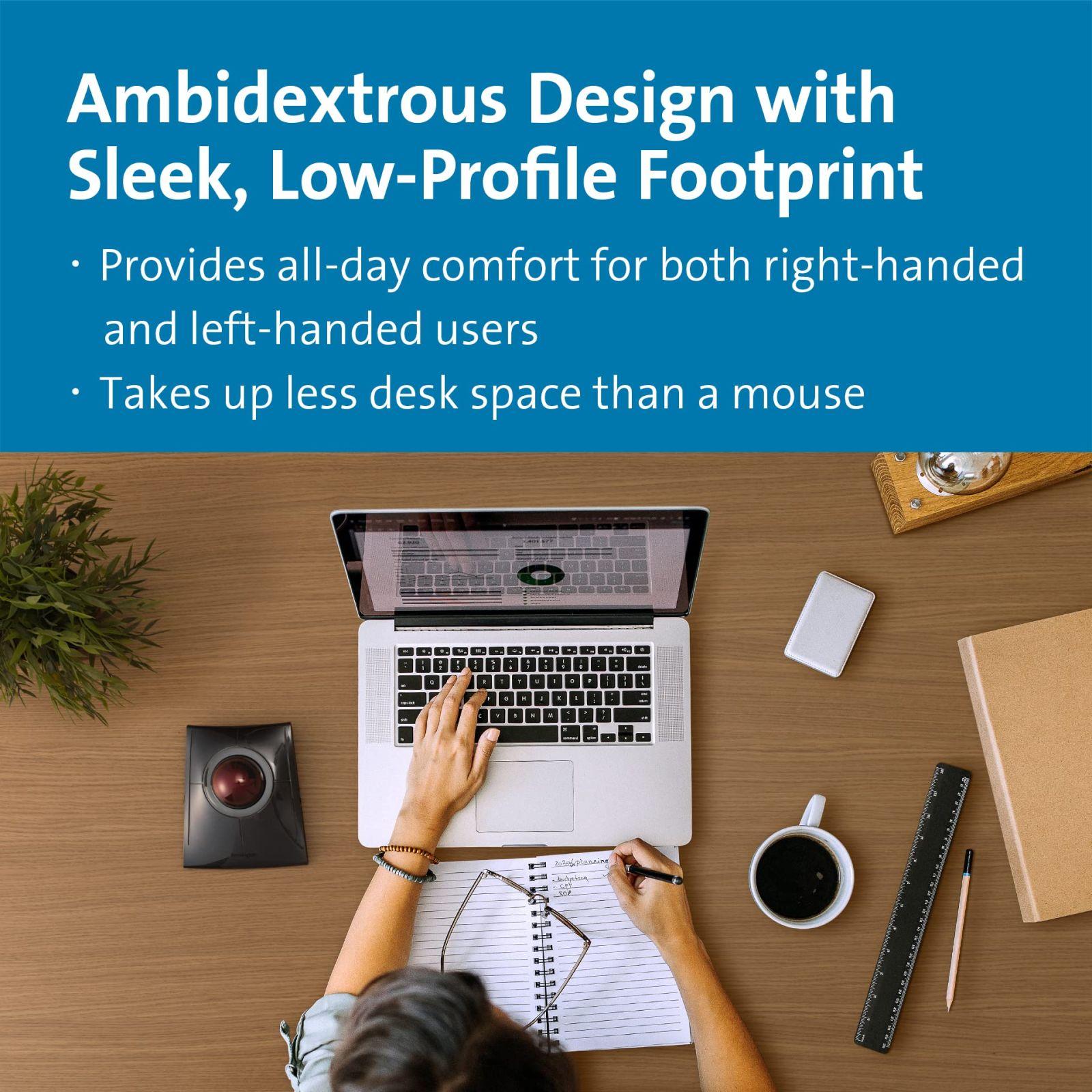 Kensington SlimBlade Pro Trackball Bluetooth Hiir, Ühildub Windowsi ja macOS-iga, PC ja Sülearvuti, Parema- ja Vasakukäelistele, Optiline Jälgimine (K72080WW) – pilt 6
