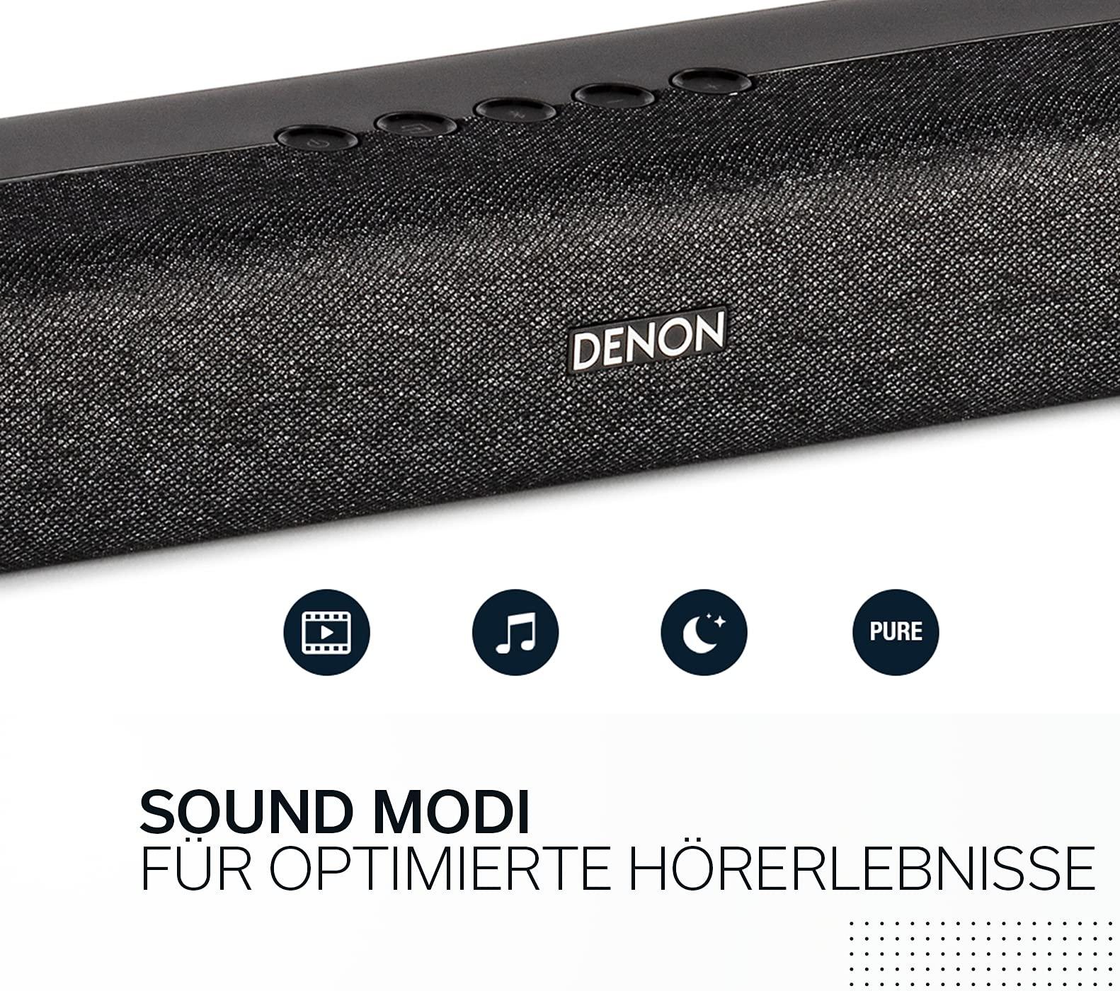 Denon DHT-S416 kvaliteetne 2.1 TV heliriba koos juhtmevaba bassikõlariga, Google Chromecastiga, WiFi, Bluetooth, Dolby Digital, HDMI ARC, optiline sisend, must – detailne vaade