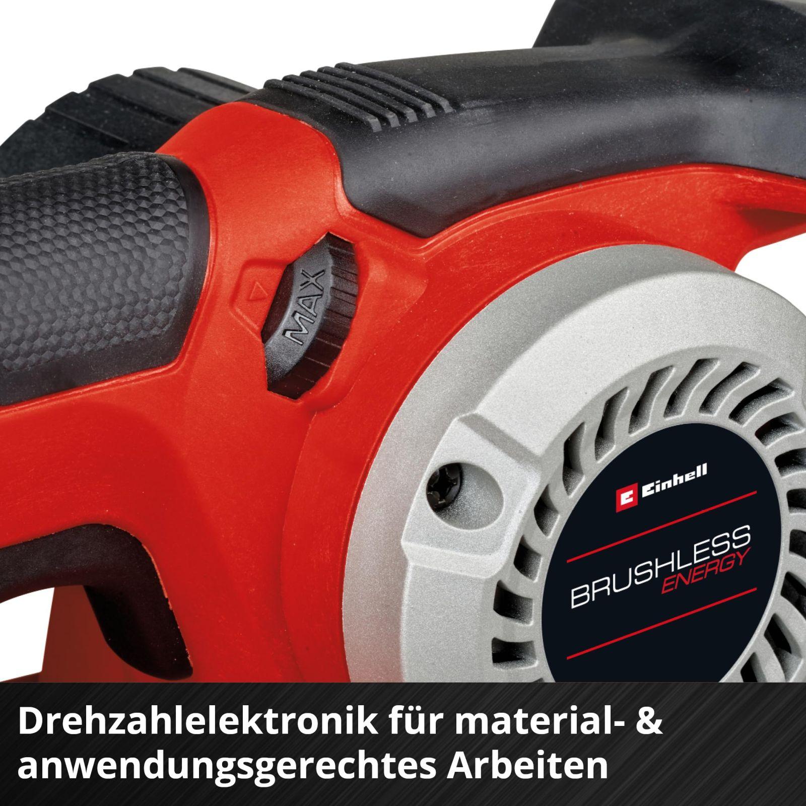 Einhell Professional aku-lintlihvija TP-BS 18/457 Li BL-Solo Power X-Change (18 V, Li-Ion, harjadeta mootor, 3x P80 lihvlint 457×75 mm, ilma aku ja laadijata), punane – pilt 7