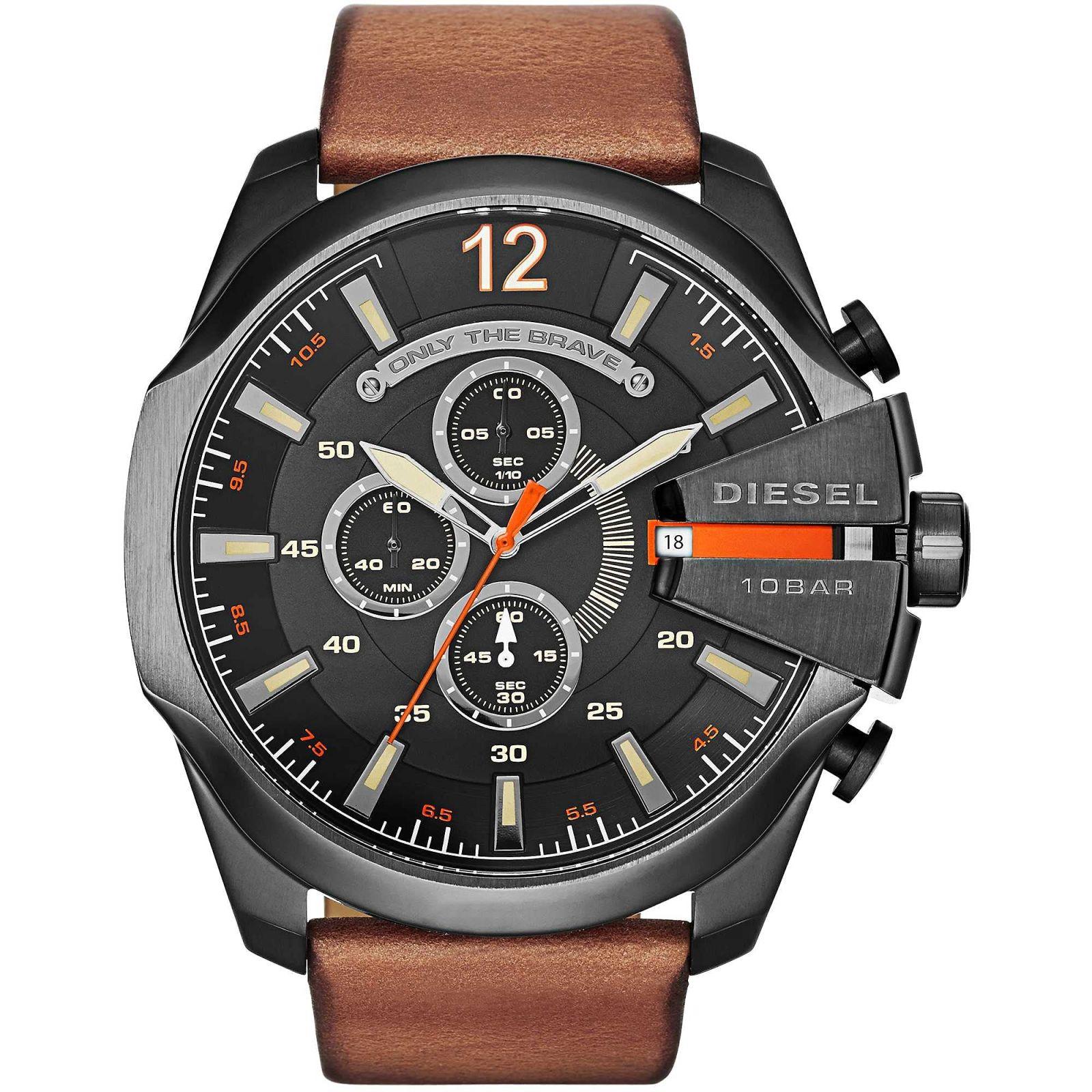 Diesel meeste Mega Chief kronograaf, 51 mm korpuse suurus, roostevabast terasest kell