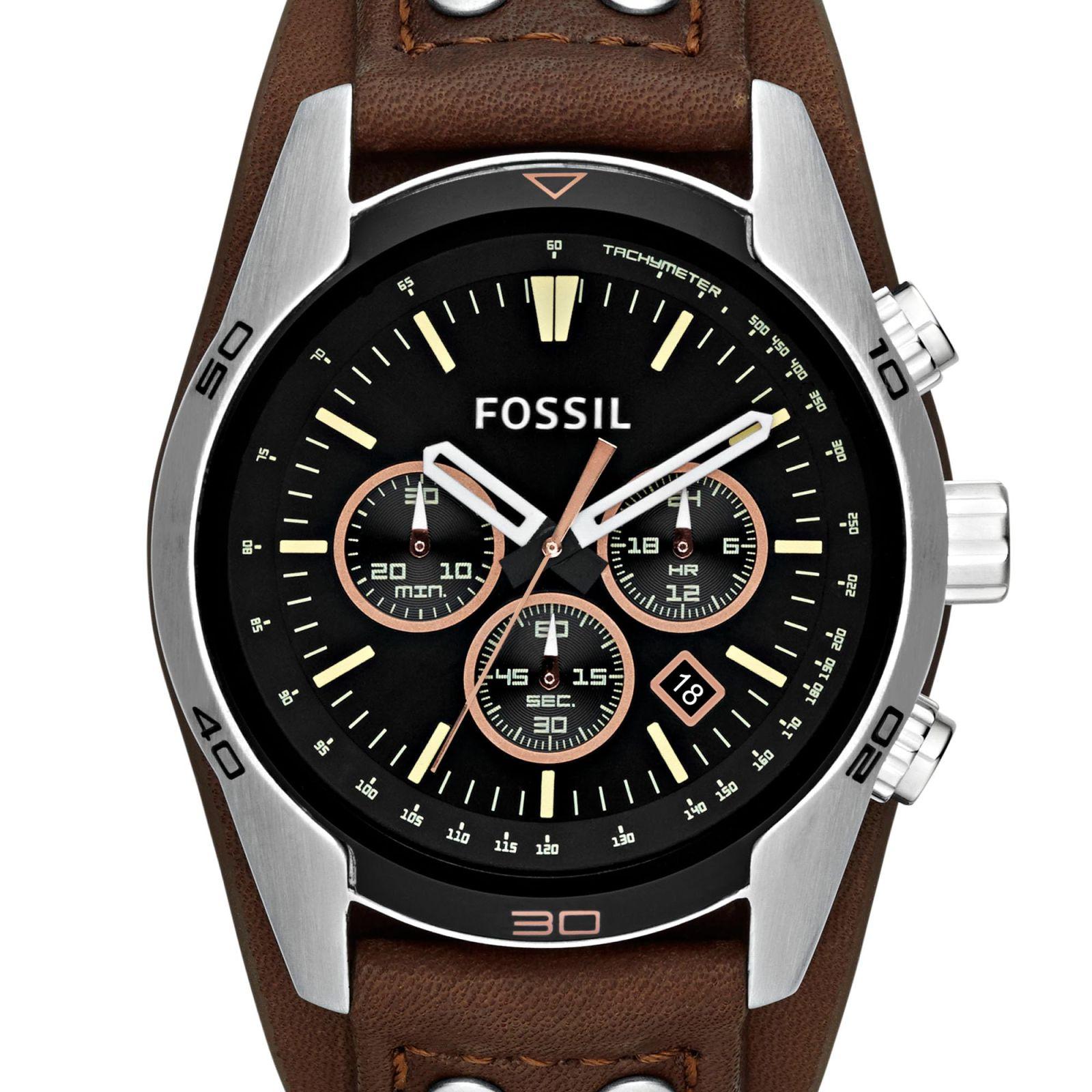 Fossil Coachman meeste käekell, kronograaf mehhanismiga, roostevabast terasest või nahkrihmaga, must, 44MM – lisavaade