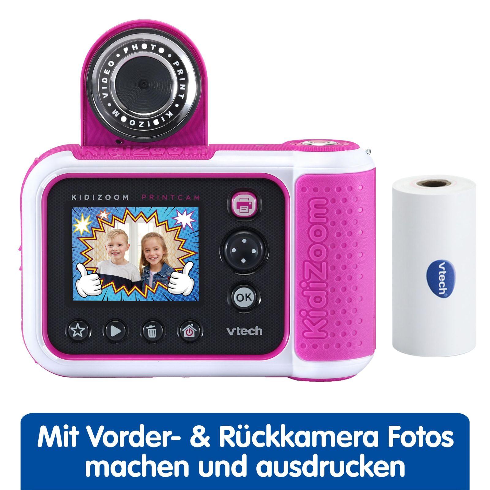 Vtech KidiZoom Print Cam roosa – Koheselt trükkiv lastekaamera selfi- ja videofunktsiooniga, efektide, mängude ja muuga lastele vanuses 4-12 – detailne vaade